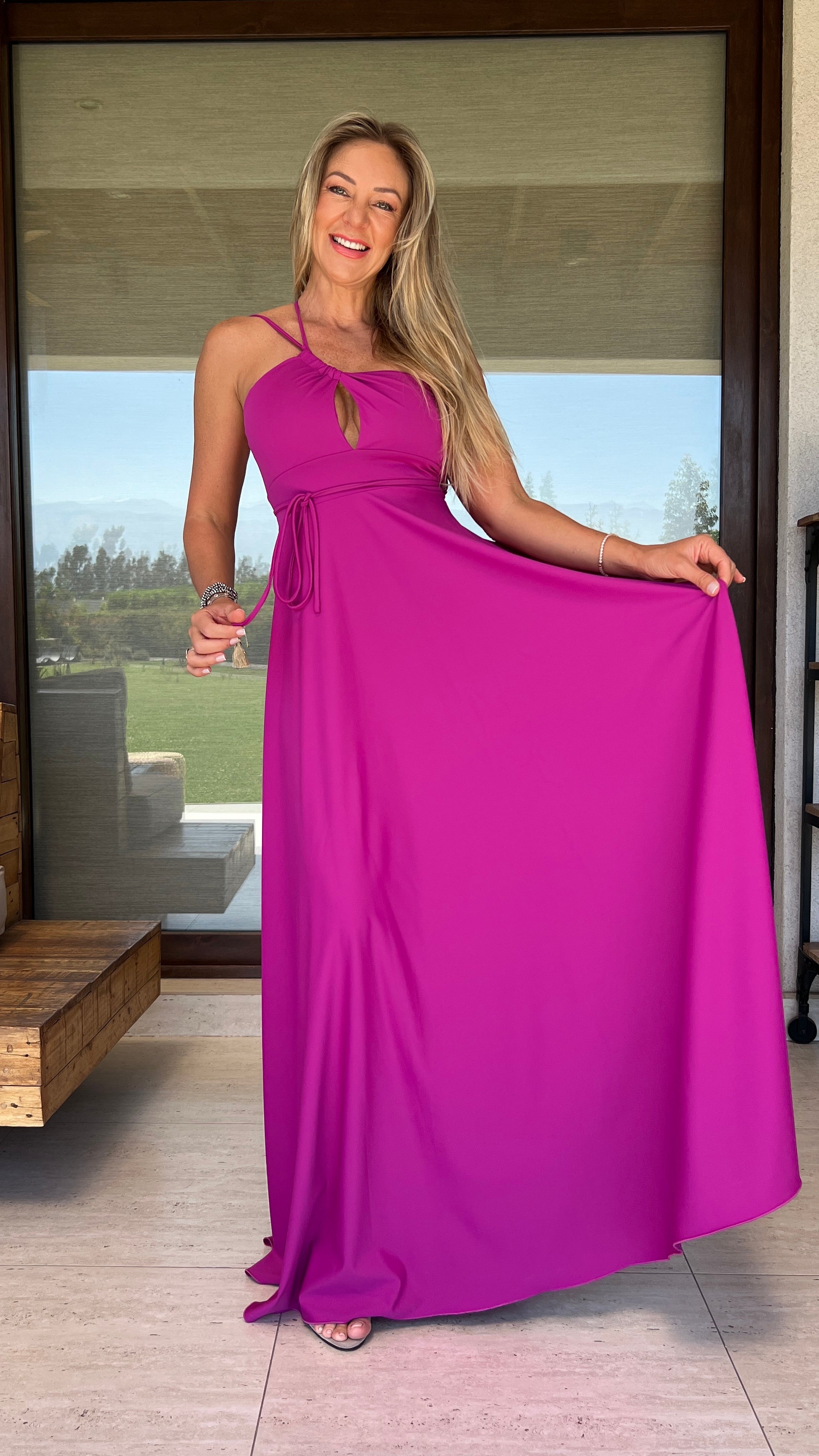 Vestido Javiera Magenta| Vestido Fiesta Magenta | Vestido Noche Fucsia| Amoramar.cl