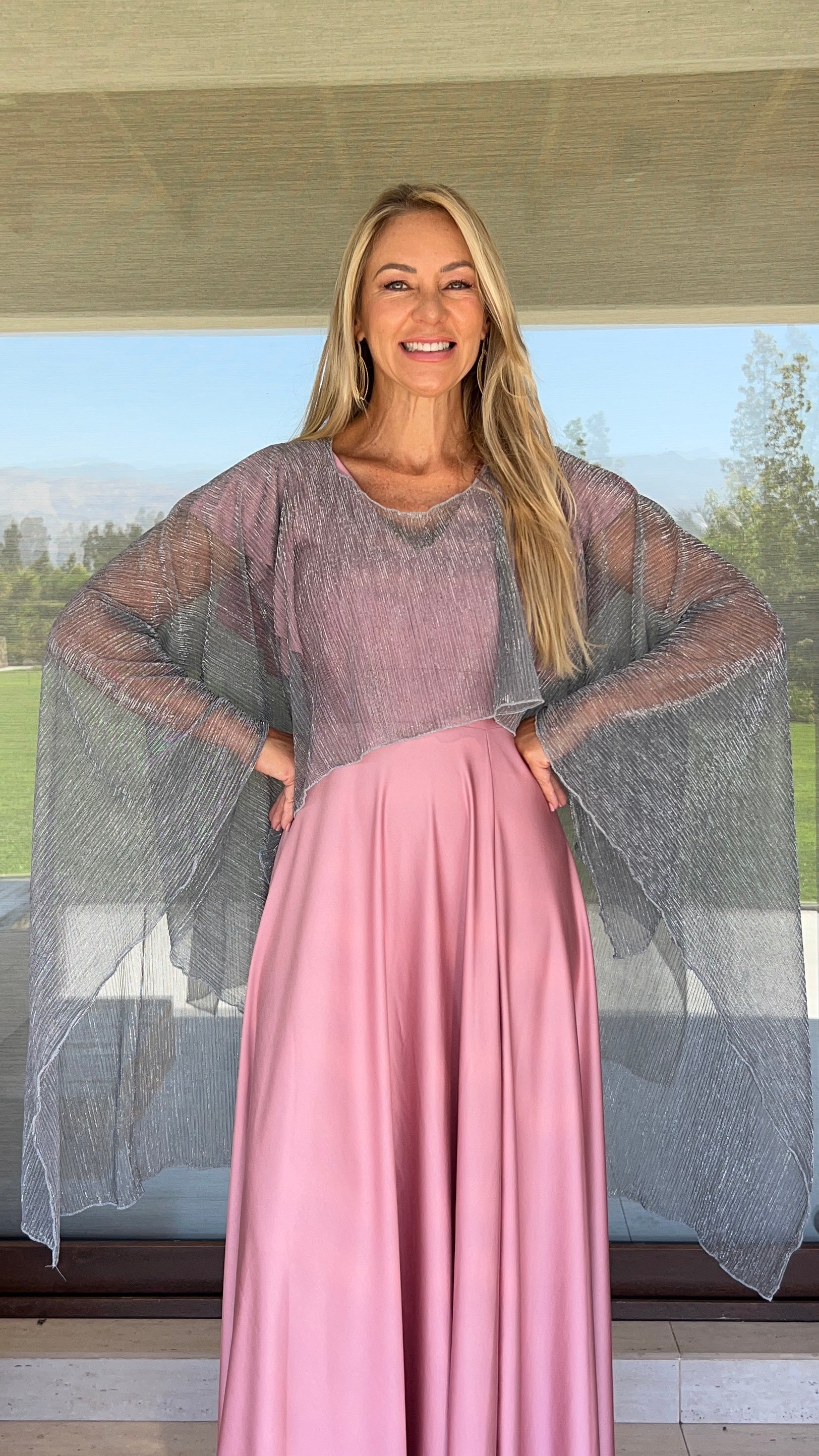 Capa Gris Hilos Plata