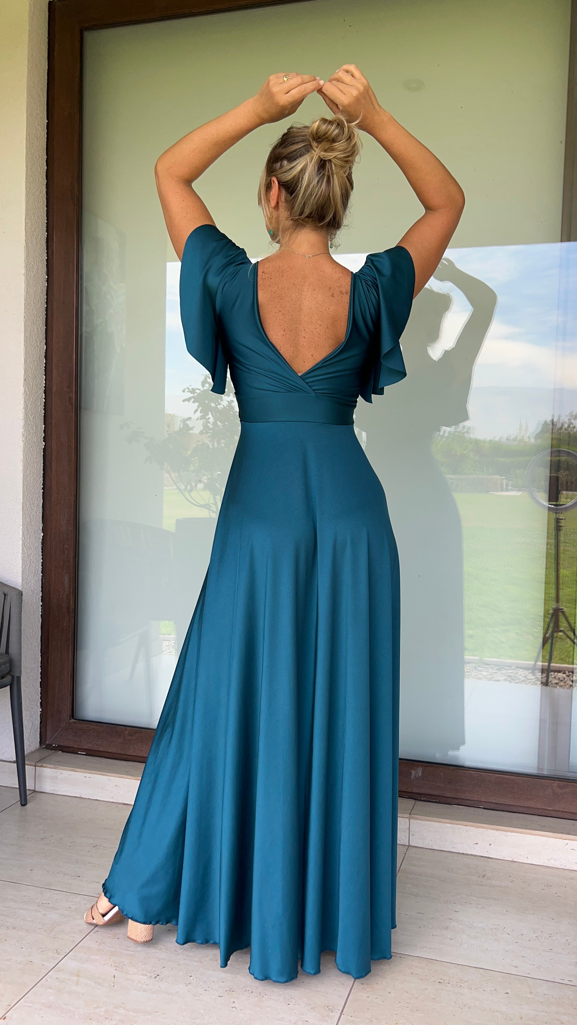 Vestido Lorenza Petróleo