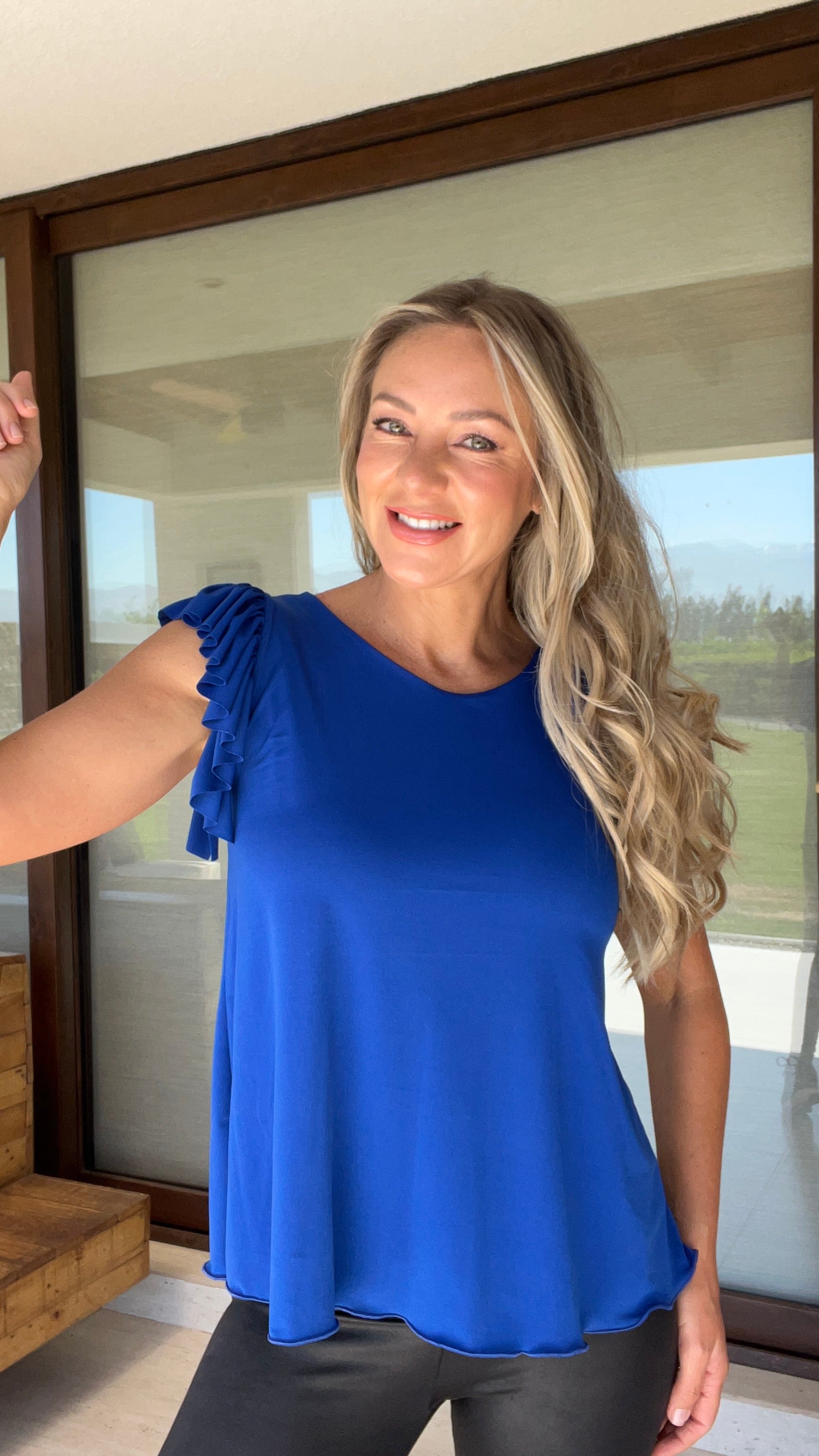 Top Mariana Azul Francia| Polera Larga Azul Rey Mujer | Amoramar.cl 4