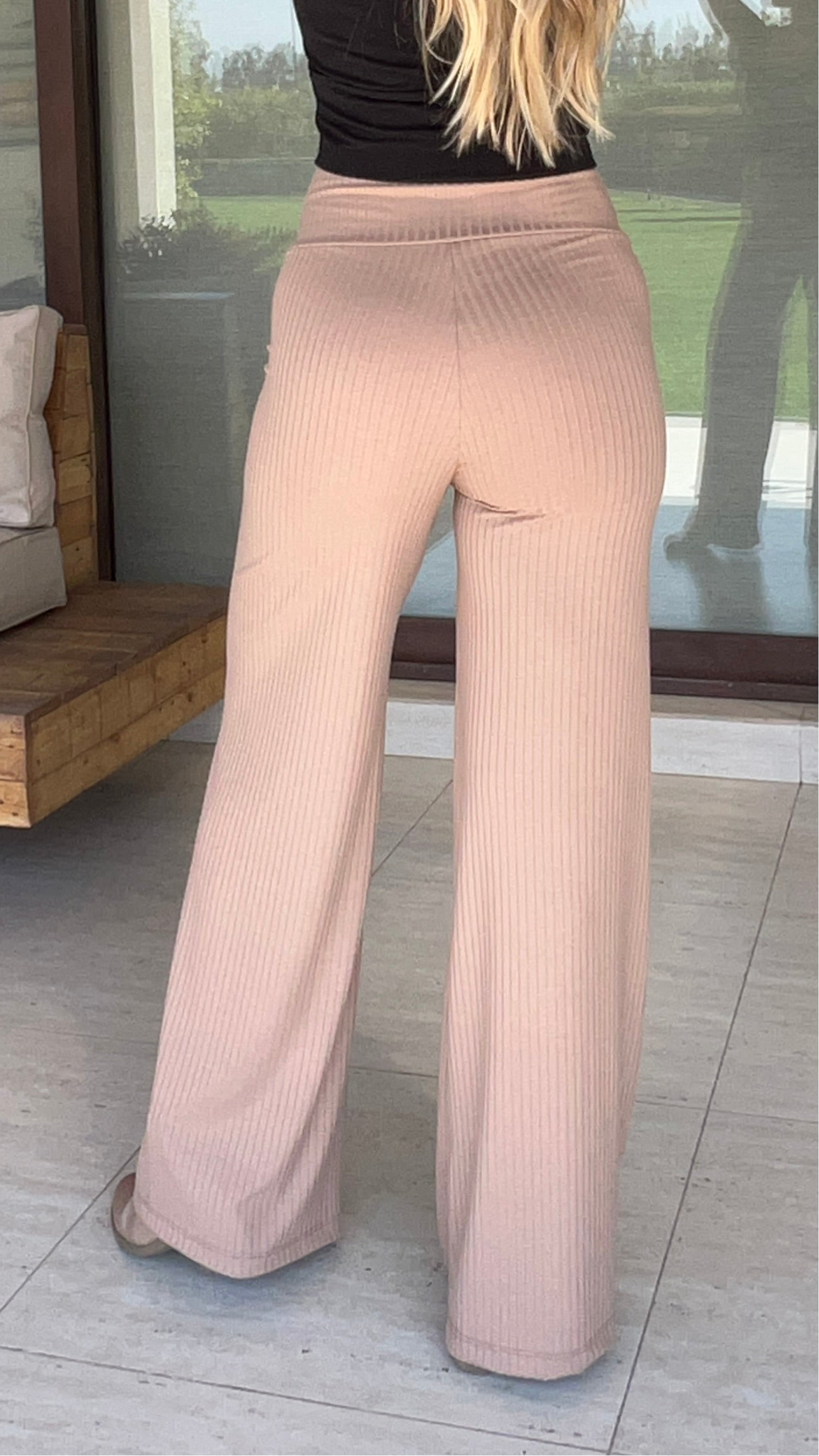 Palazzo Canutón Taupé| Pantalón Canutón acanalado beige Nude de invierno| Amoramar.cl 4