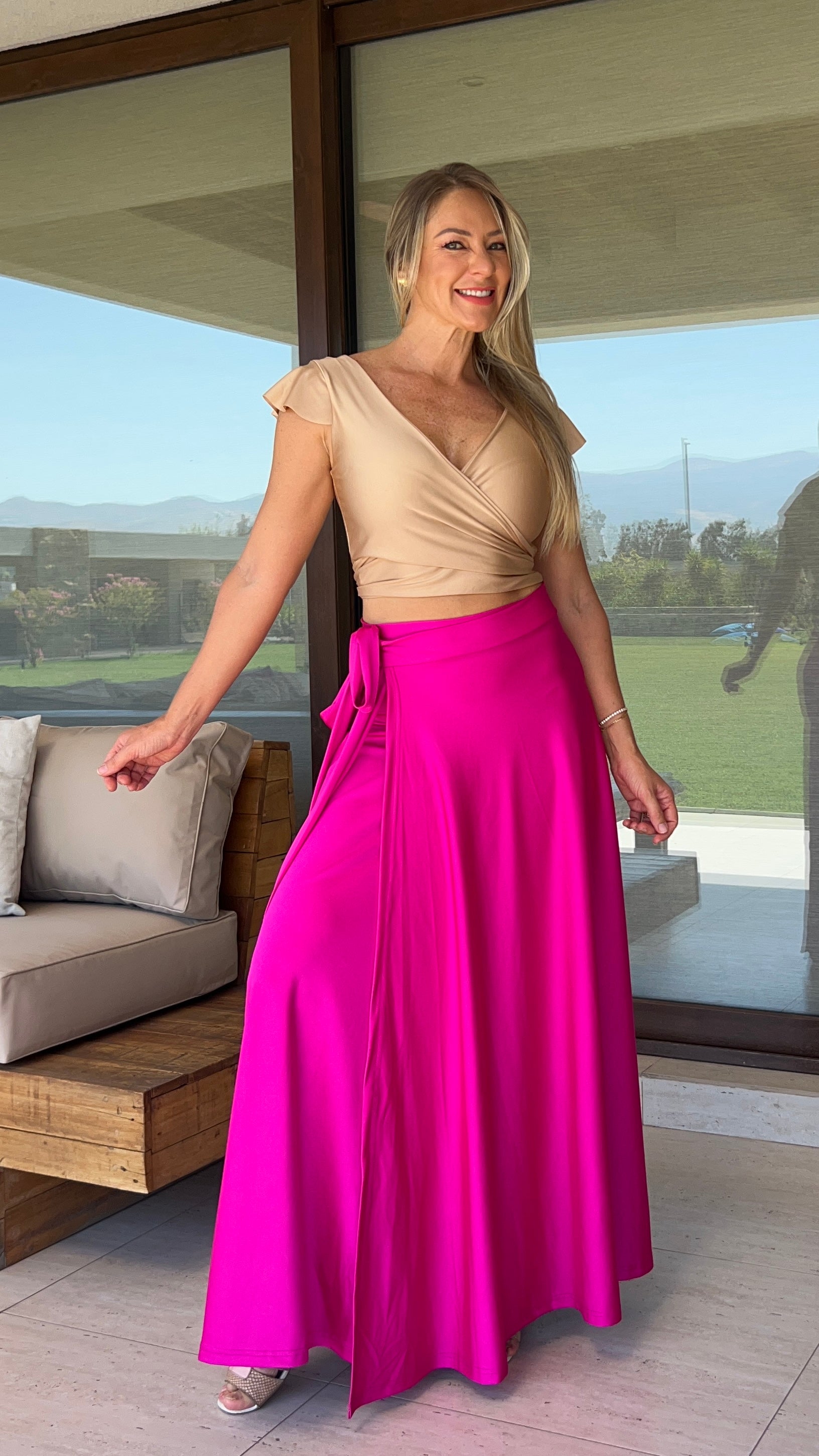 Falda envolvente dupont fucsia |Falda pareo fucsia |Amoramar.cl 2