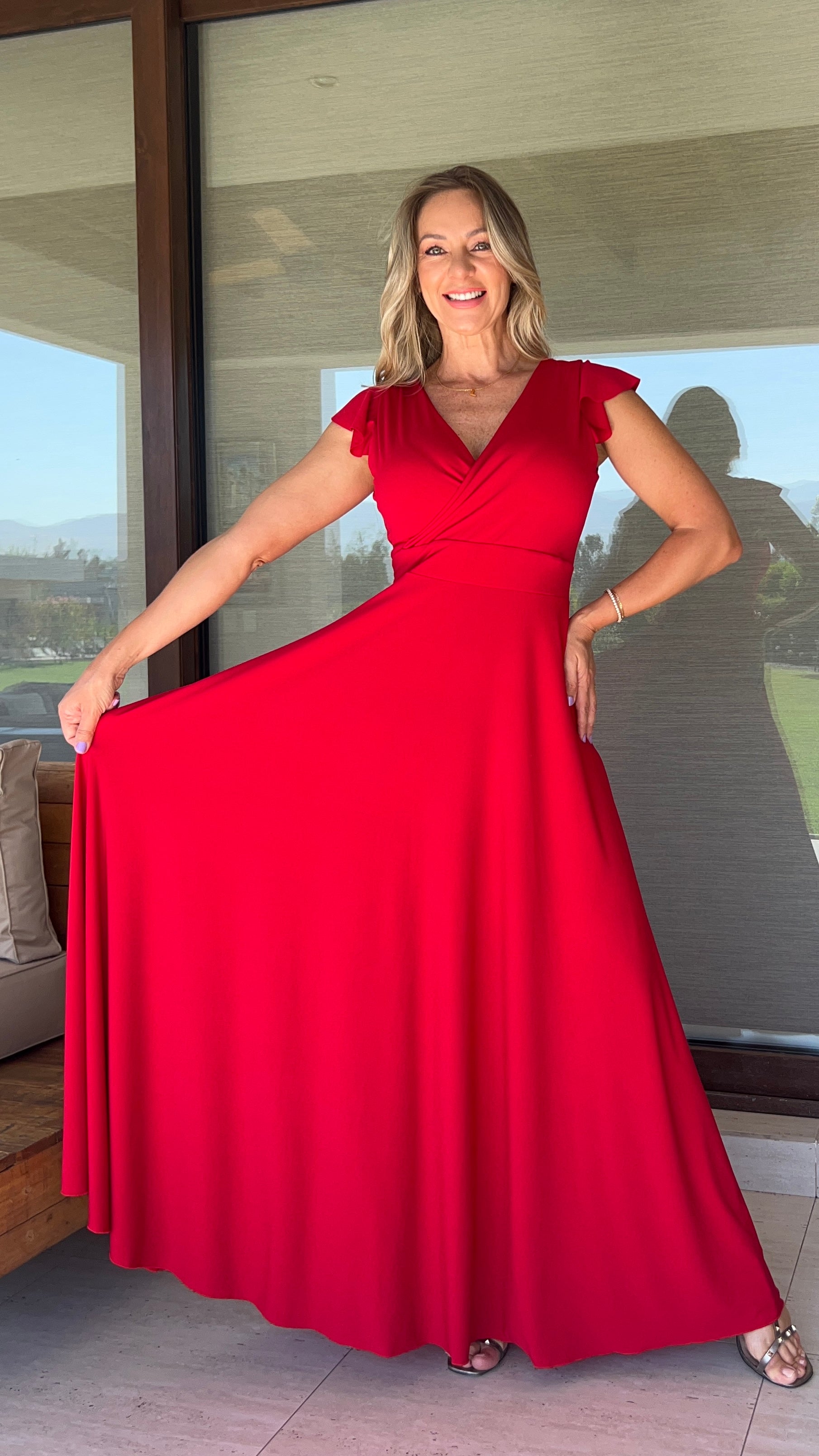 Isabella Ity Rojo| Vestido largo de fiesta rojo| Amoramar.cl