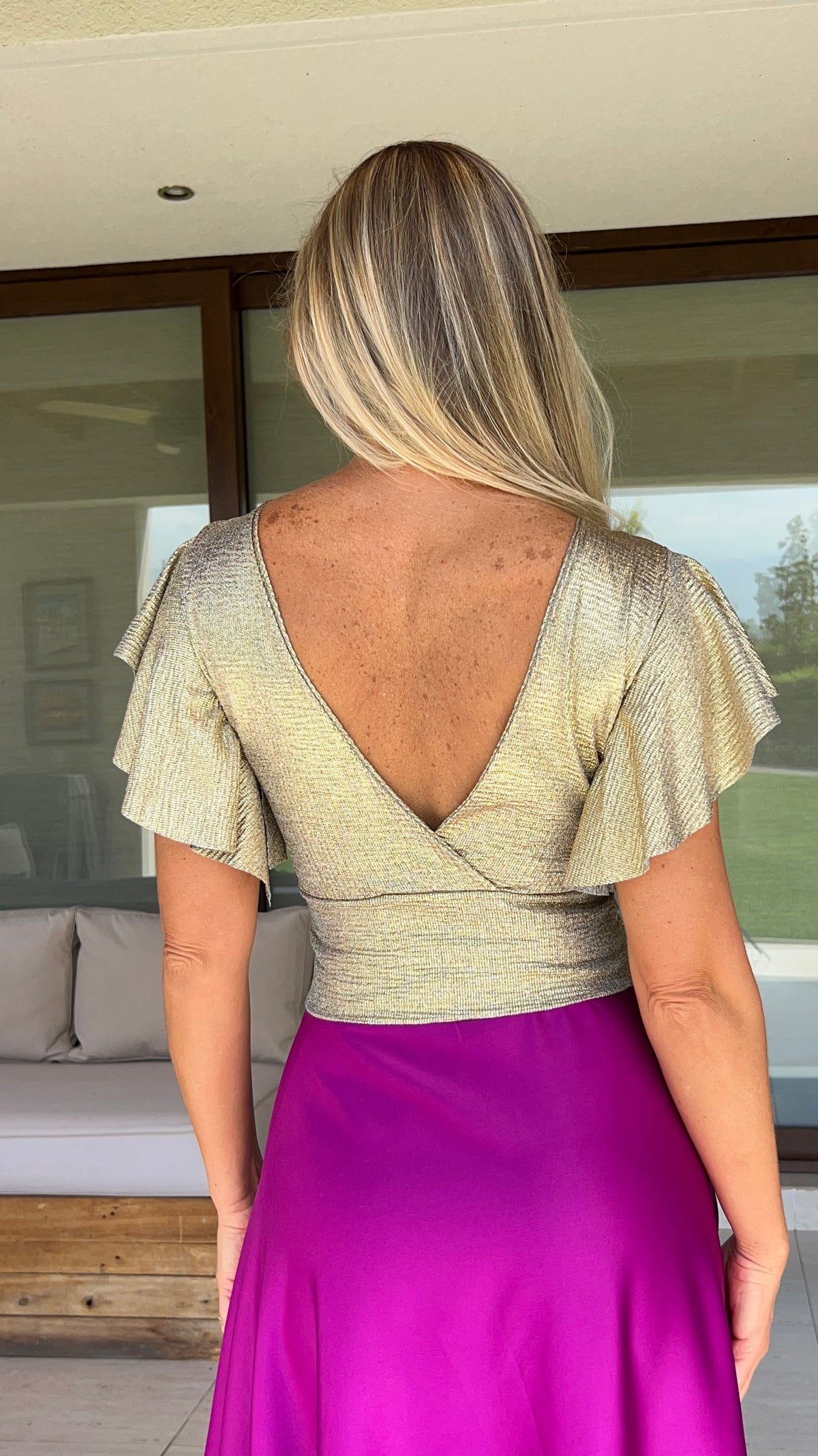 Crop Top Elisa Dorado Texturizado