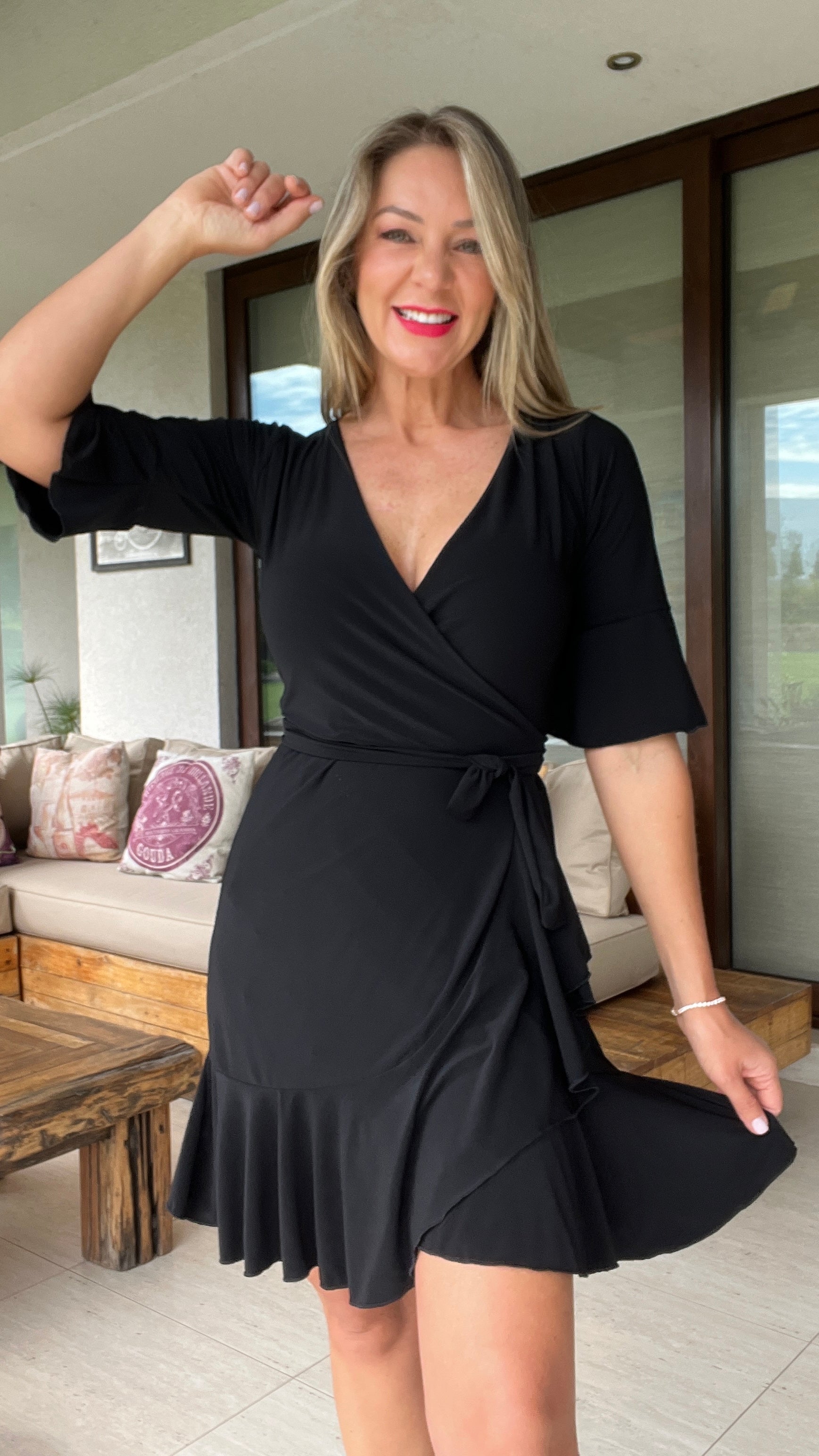 Vestido MILA Negro | Vestido Pareo | Vestido Corto Negro 4 | Amoramar.cl