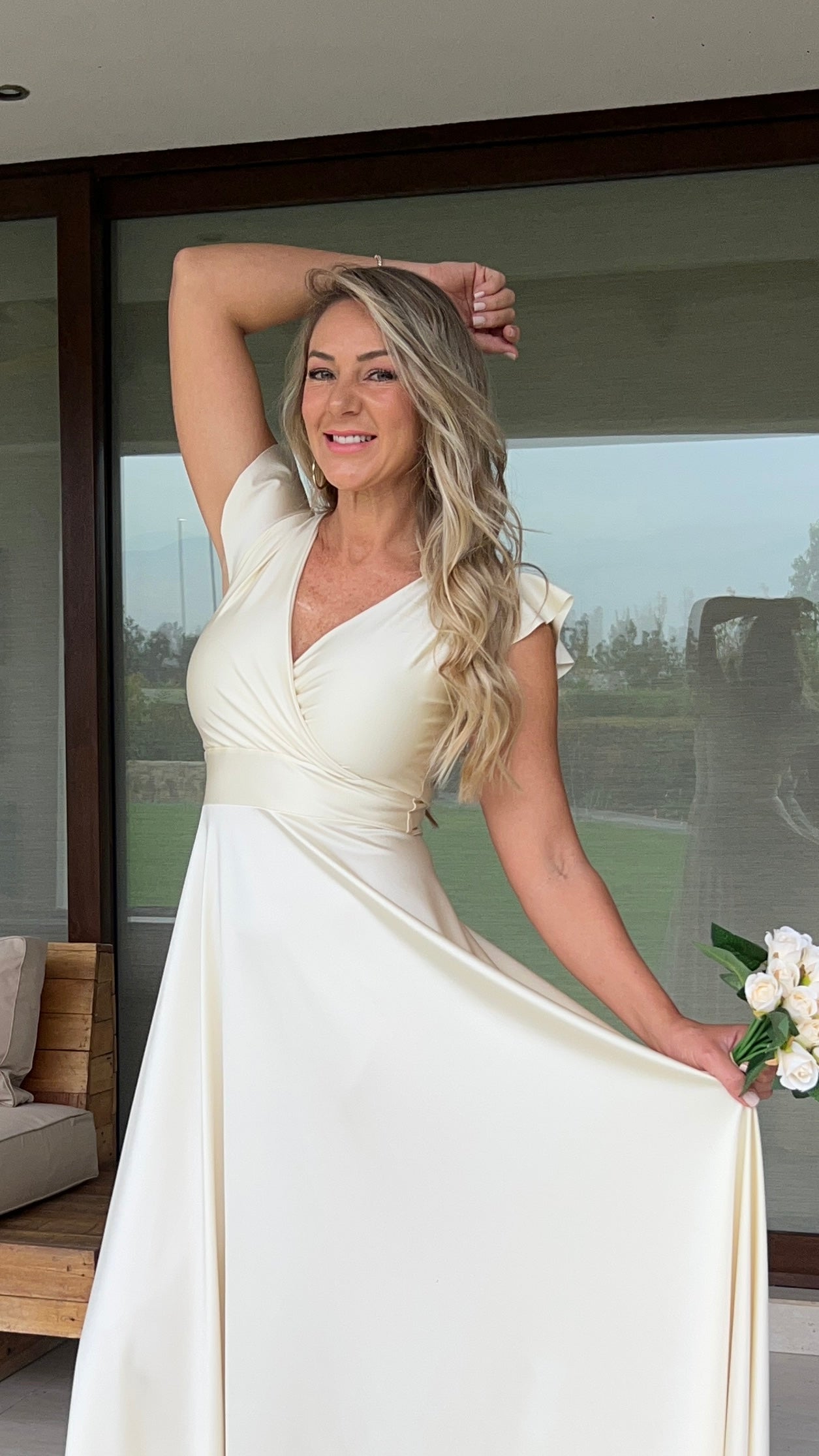 Vestido Isabella Dupont Blanco Perlado