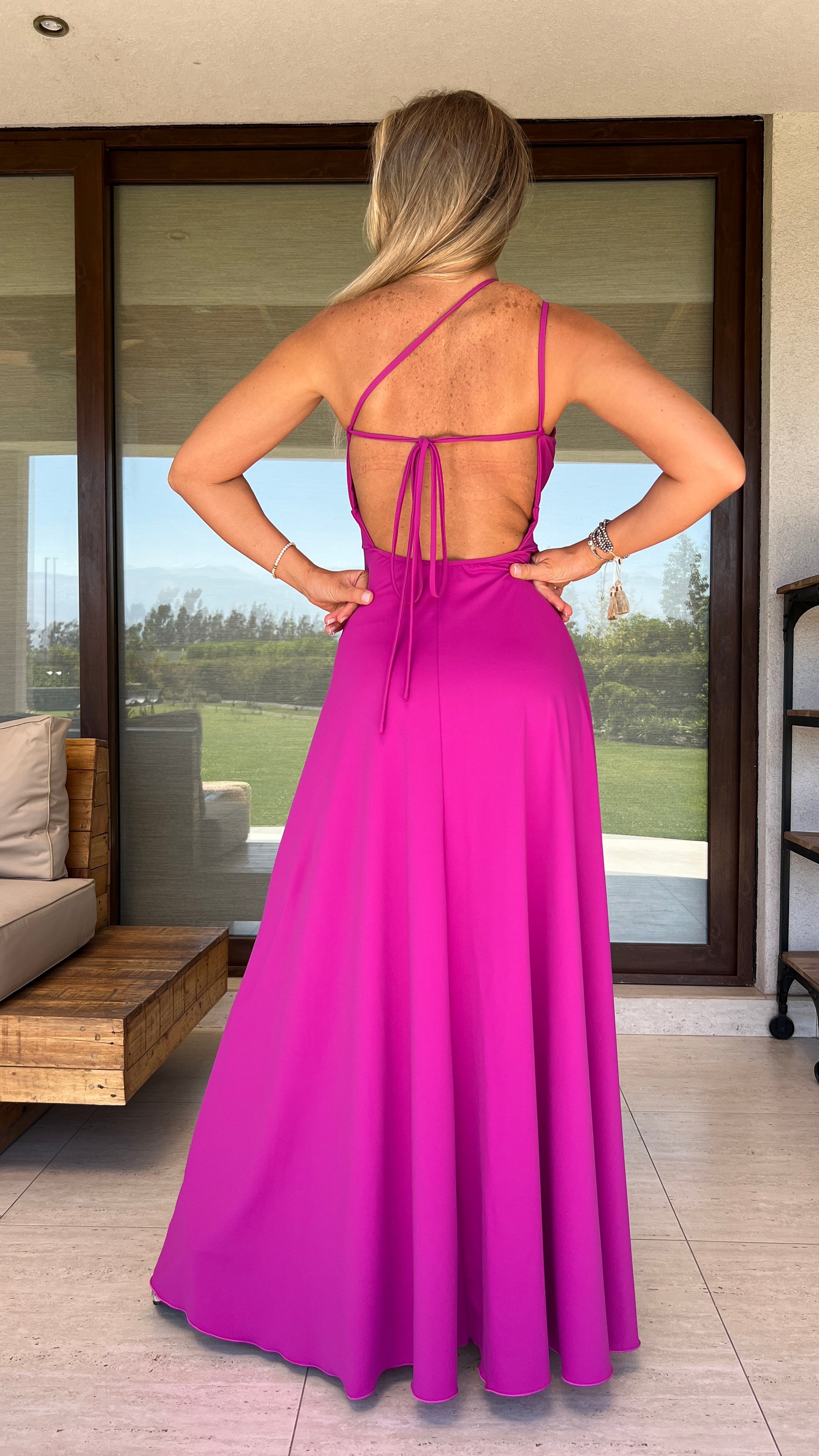 Vestido Javiera Magenta| Vestido Fiesta Magenta | Vestido Noche Fucsia| Amoramar.cl 1