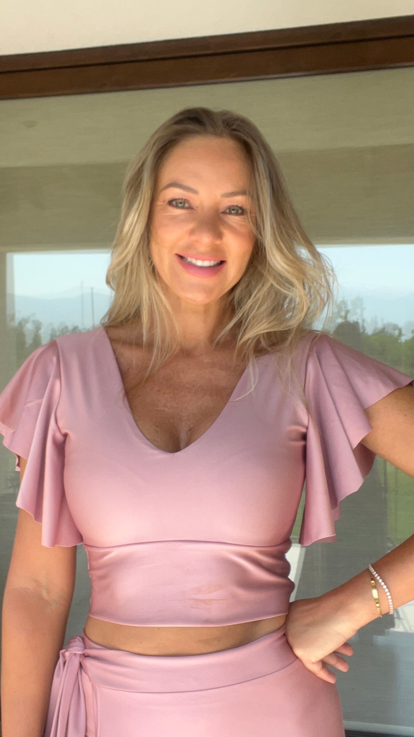 Crop Top Elisa Palo Rosa | Top Corto Rosa de fiesta | Amoramar.cl 2