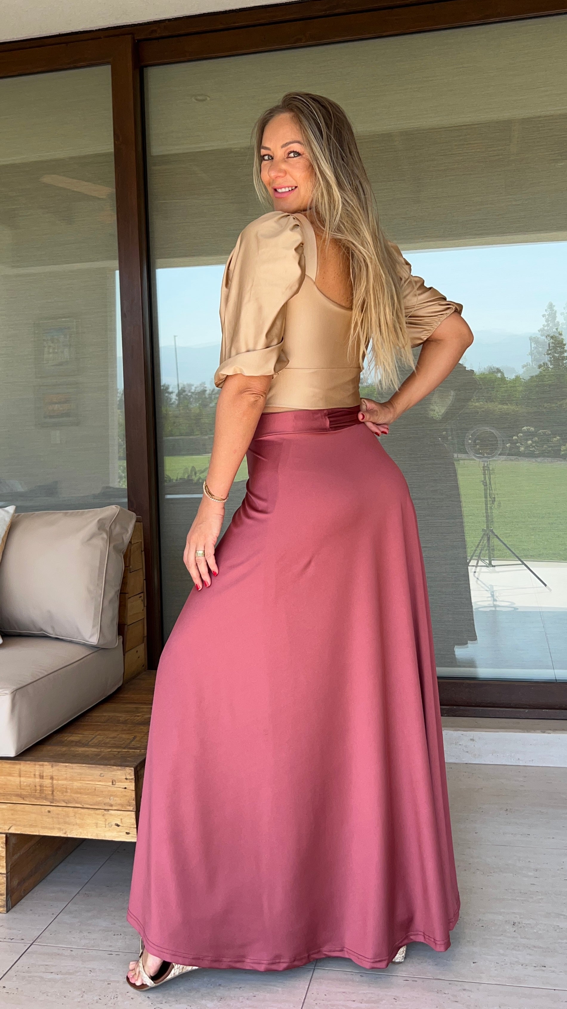 Falda envolvente dupont salmon | Falda Pareo Mujer| Amoramar.cl 2