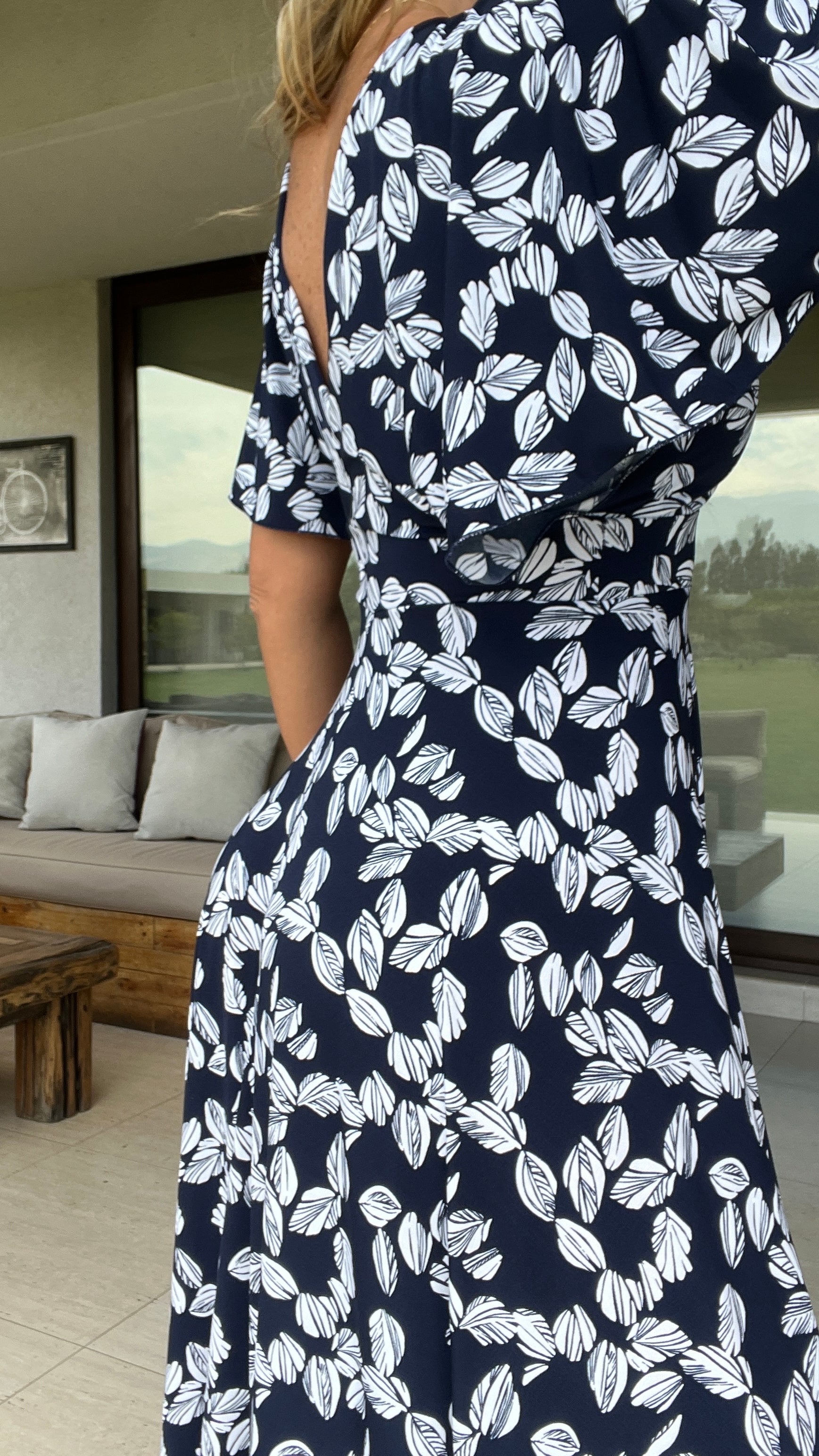Vestido Manga de Ángel Azul Marino | Vestido de Fiesta 3| Amoramar.cl