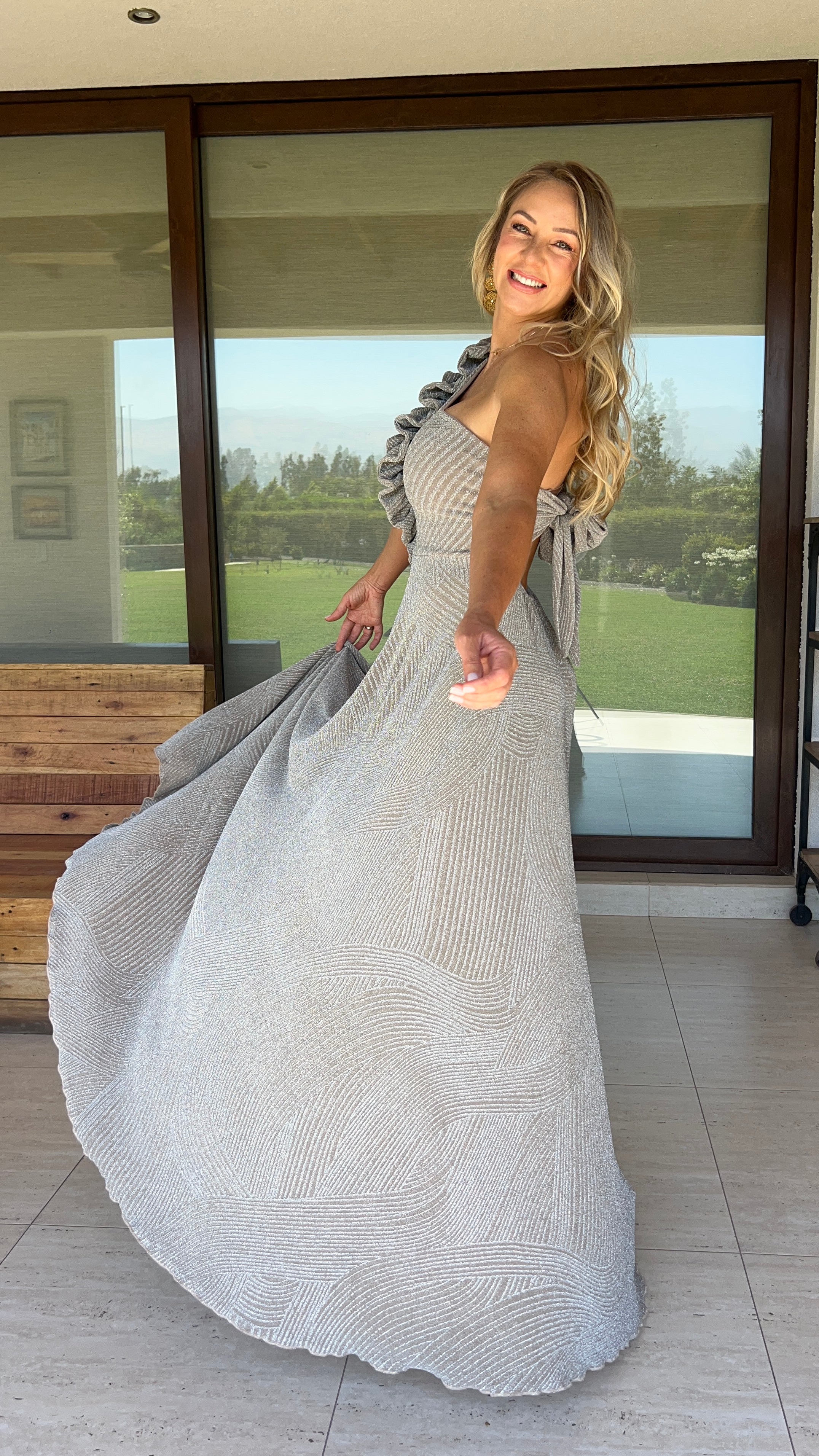 Vestido Camila Nude Plata