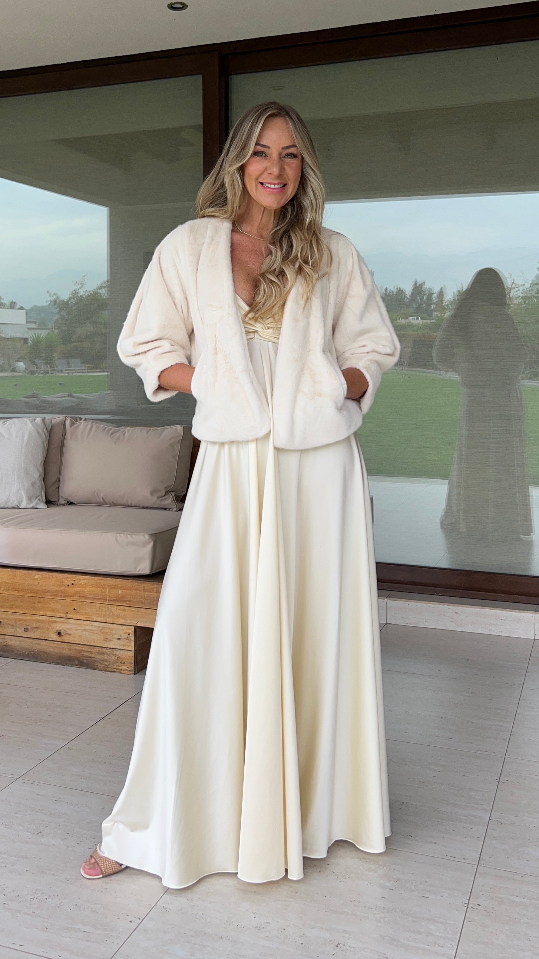 Vestido Amanda Dupont Blanco Perlado