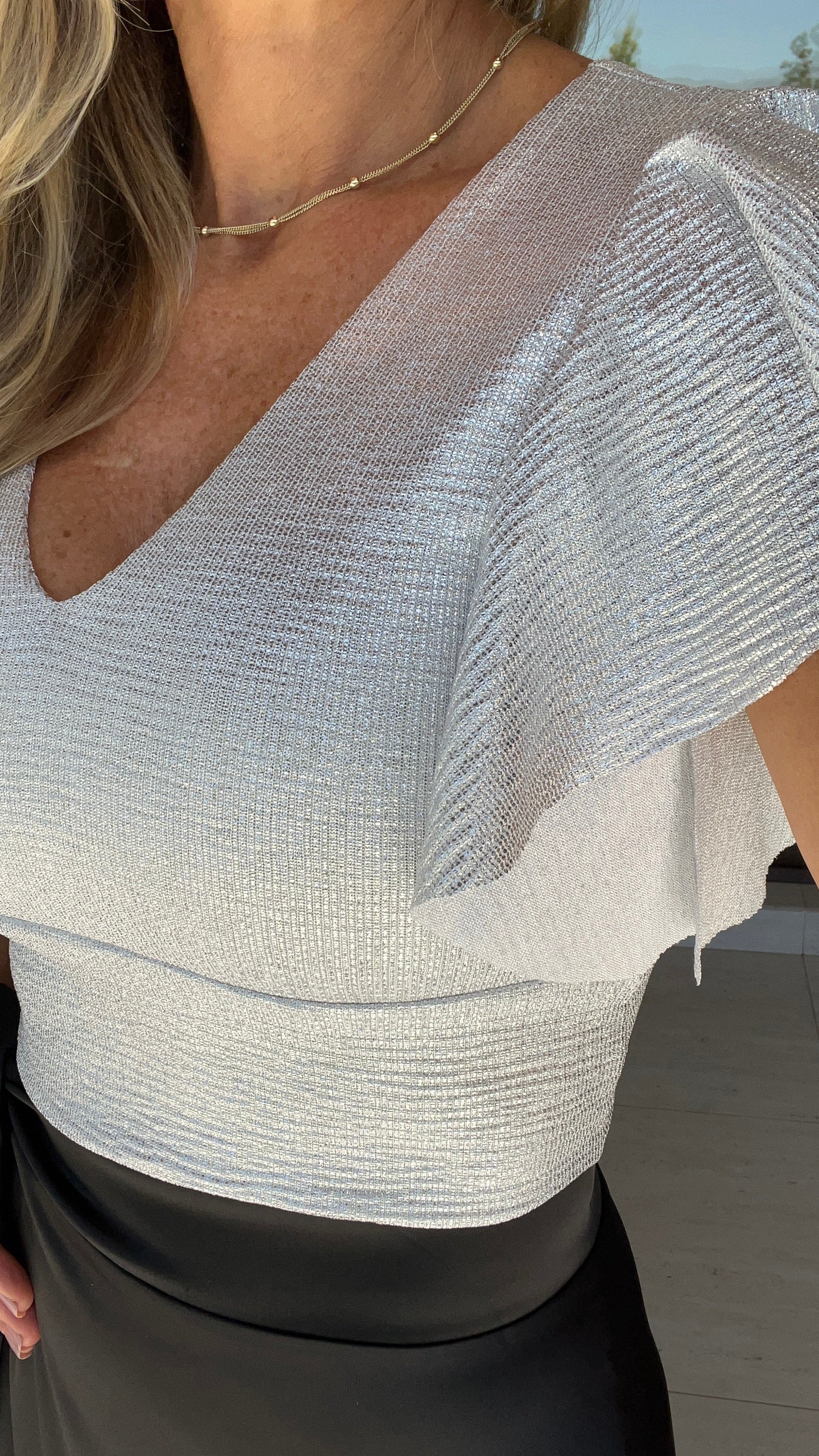 Crop Top Elisa Metalizado Plata