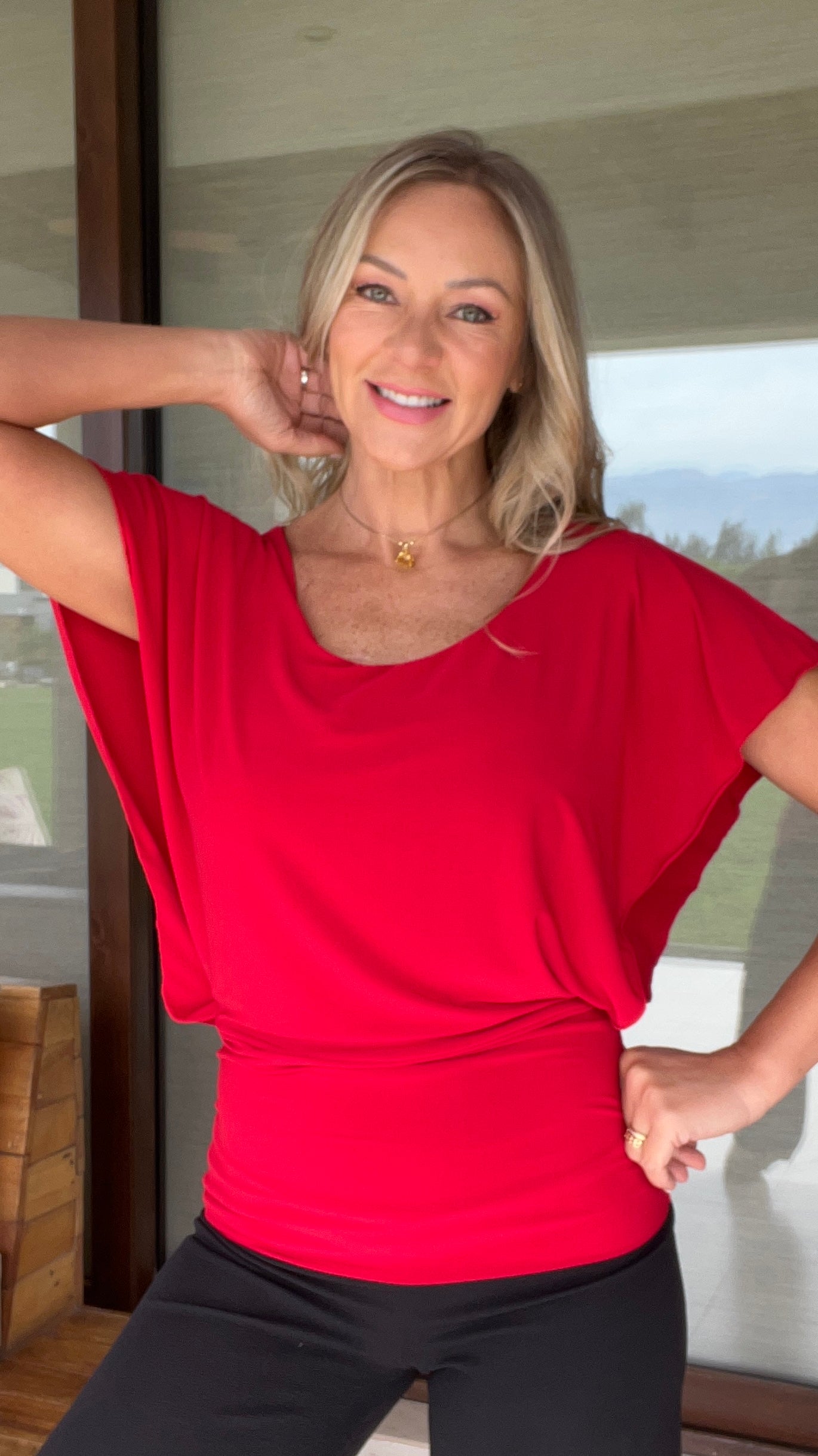 Top Cloe rojo| top cuello bote rojo| Amoramar.cl 6