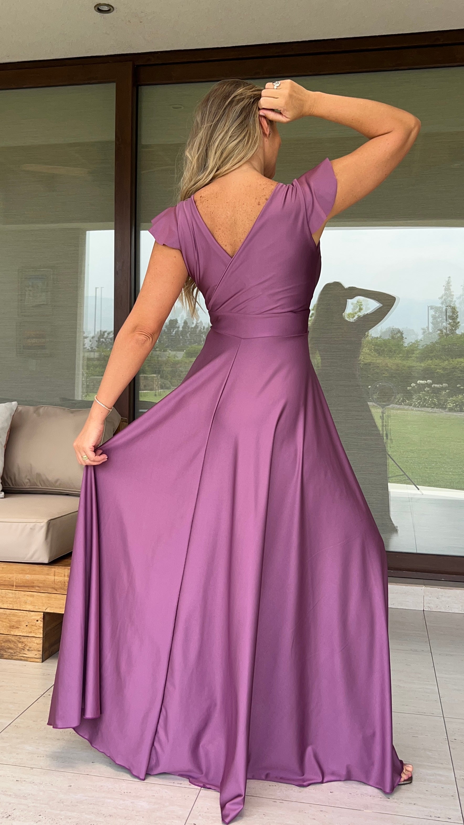 Vestido Isabella Dupont Malva | Vestido Fiesta Lila| Amoramar.cl 1