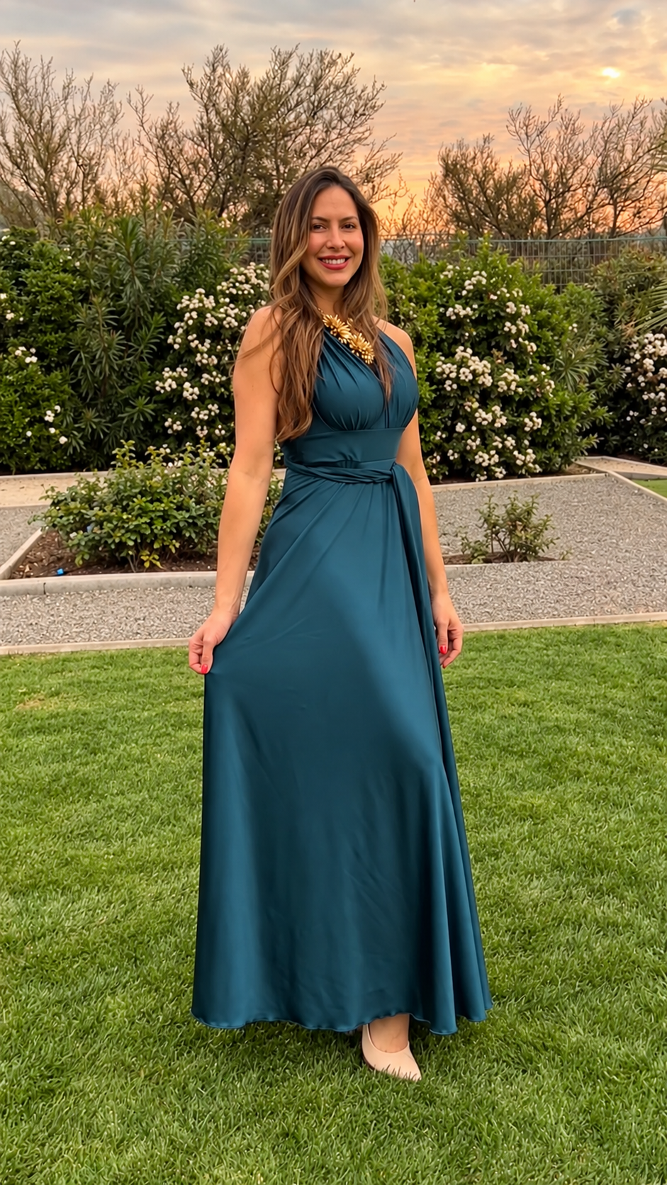 Vestido Elena Petróleo