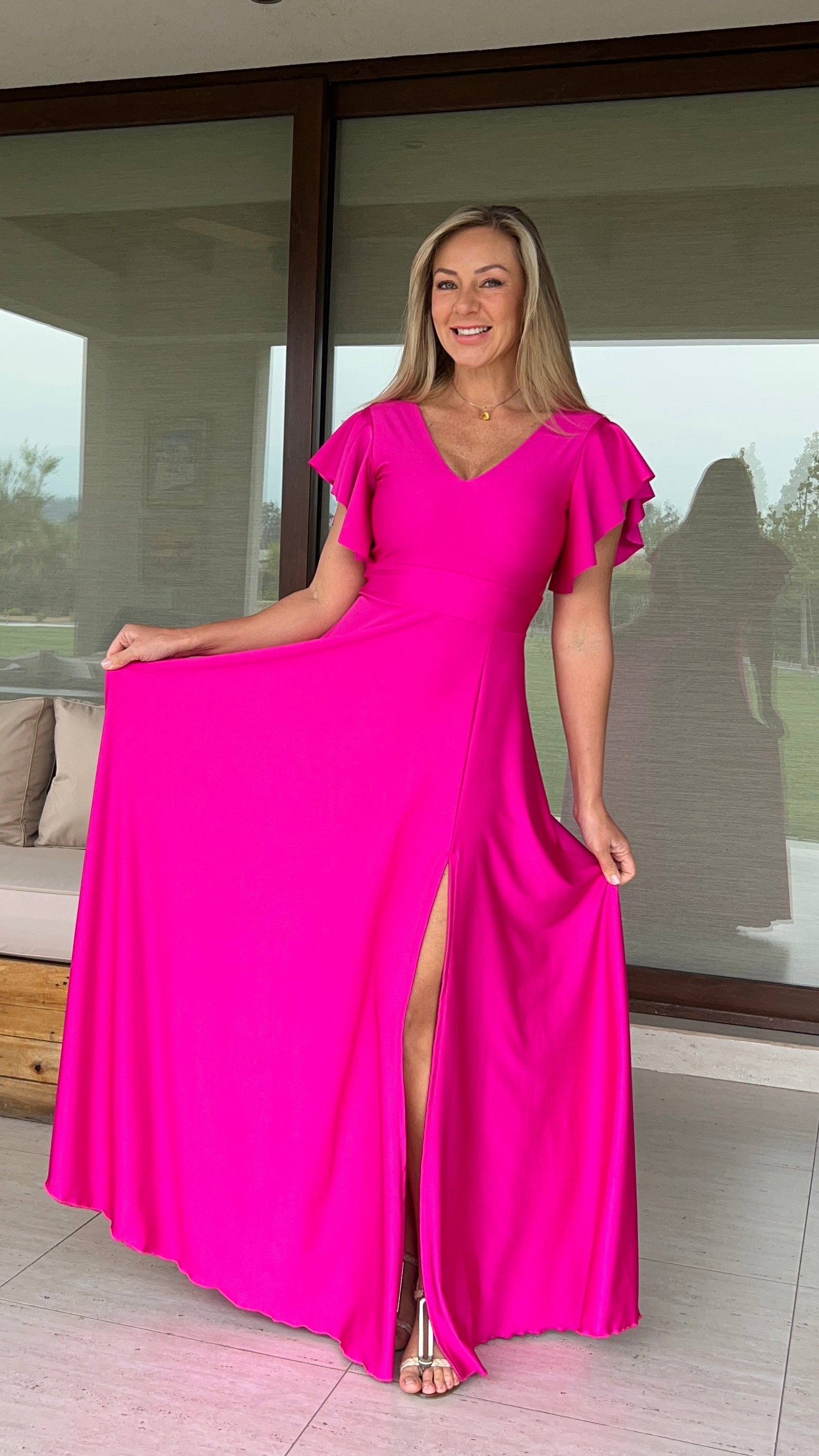 Vestido Lorenza Fucsia| Vestido fiesta mujer fucsia |Amoramar.cl 2