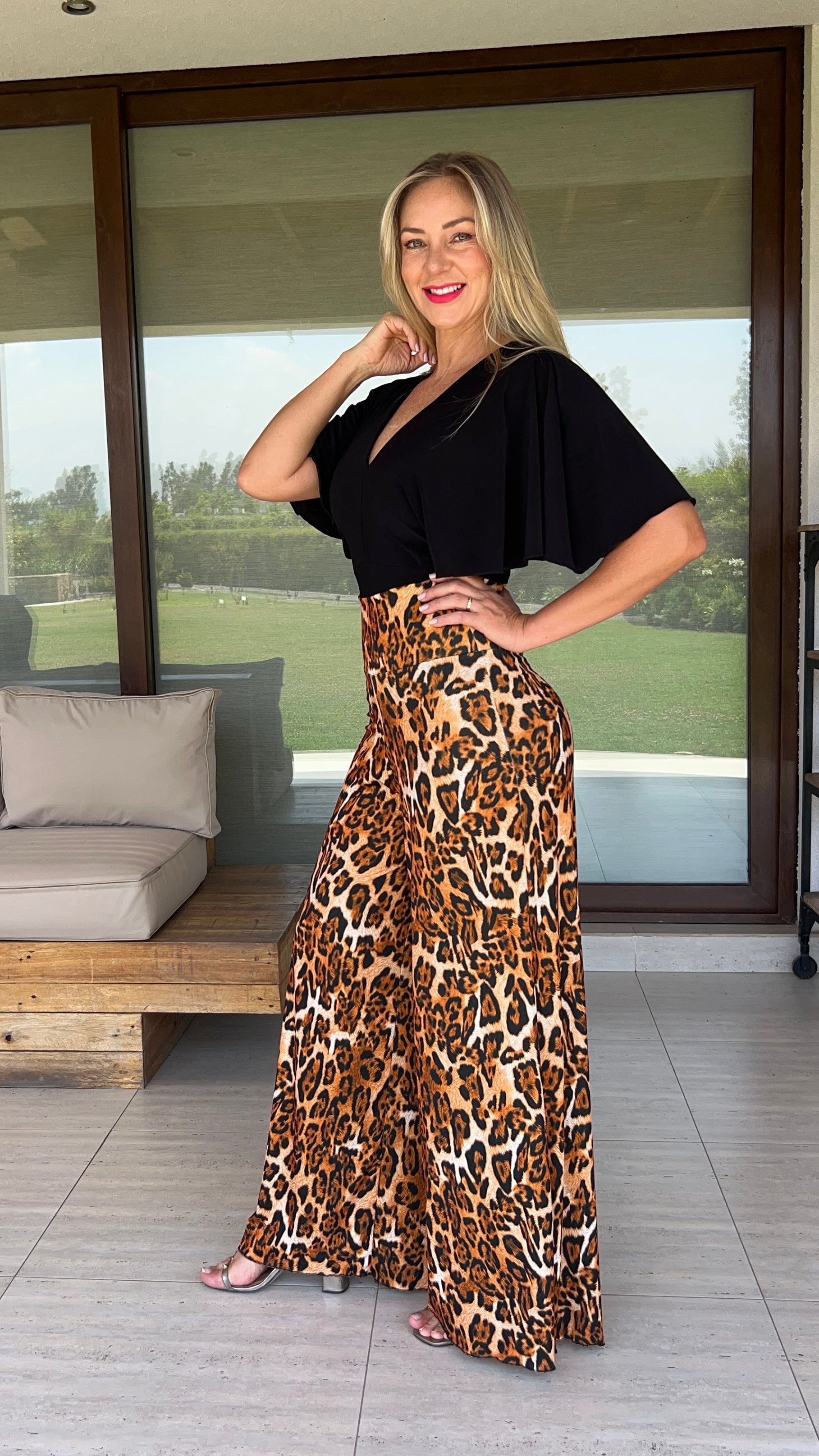 Palazzo Ity Print Ocre