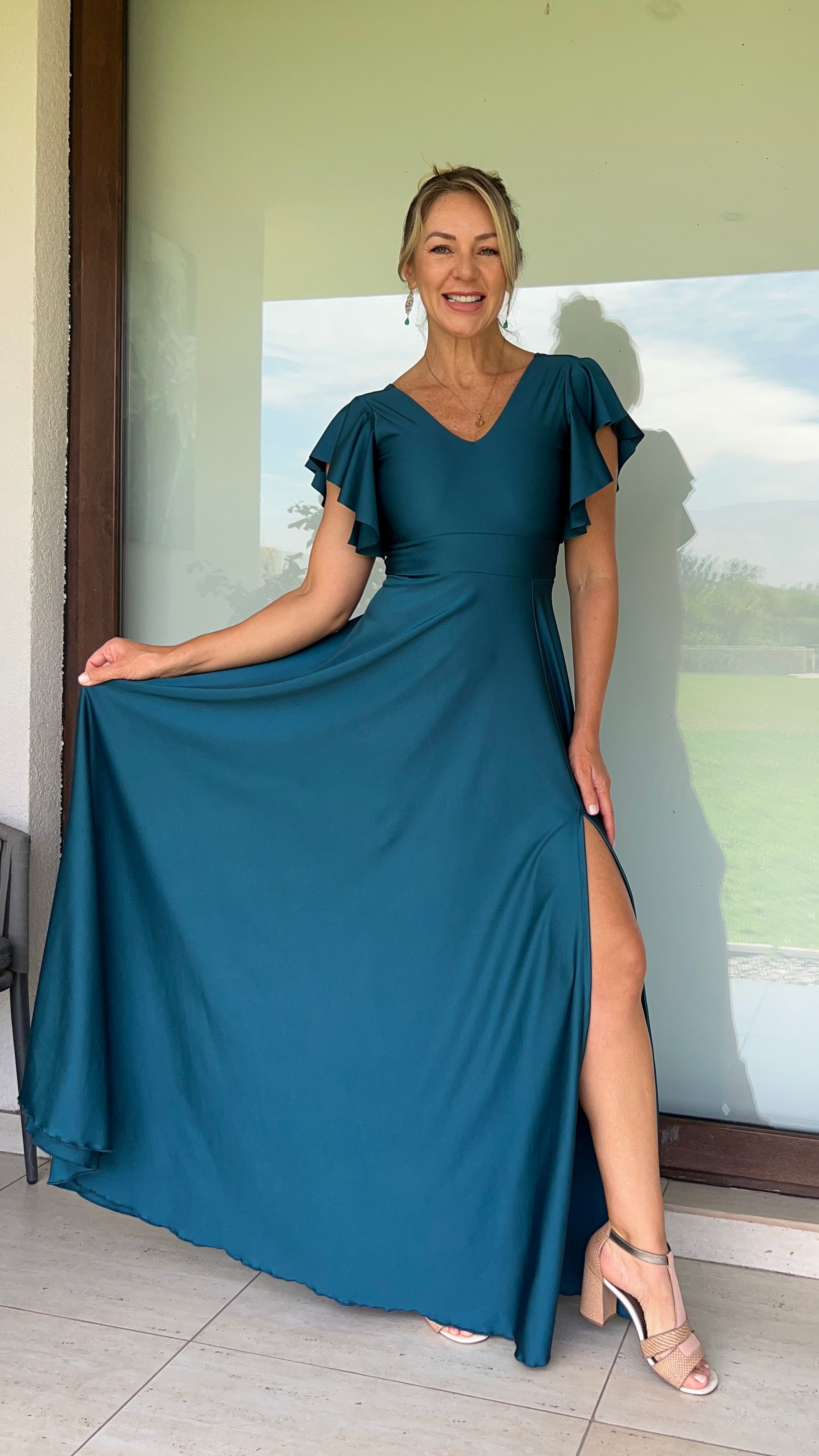 Vestido Lorenza Petróleo