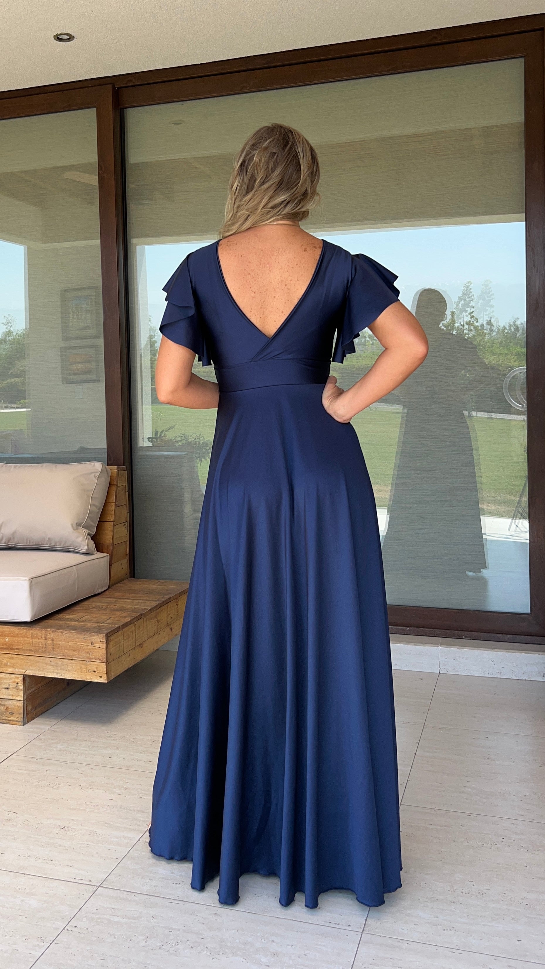 Vestido Lorenza Azul Marino| Vestido fiesta mujer azul marino|Amoramar.cl 2