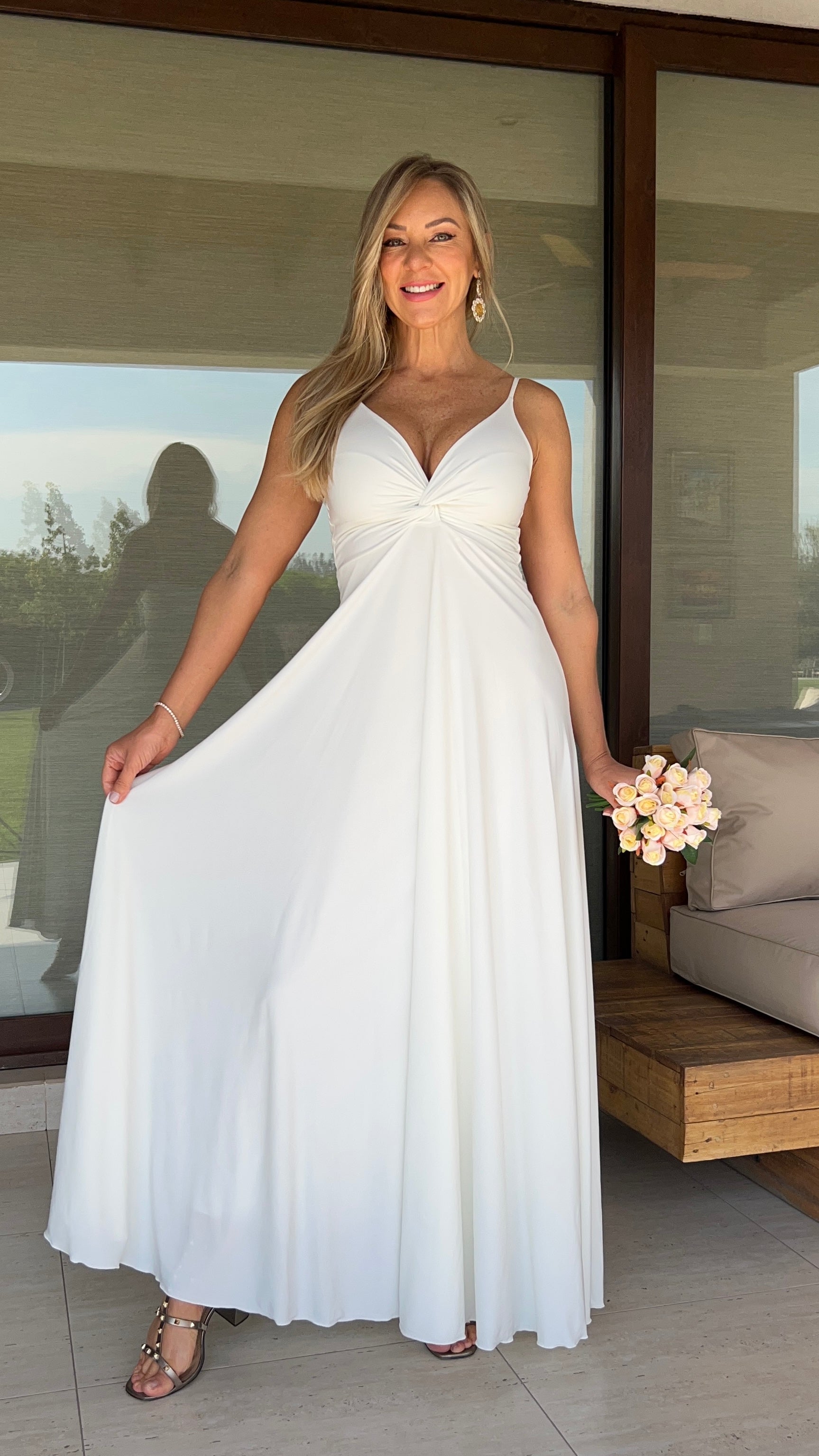 Vestido Amanda Blanco Vestido de Novia Largo Blanco