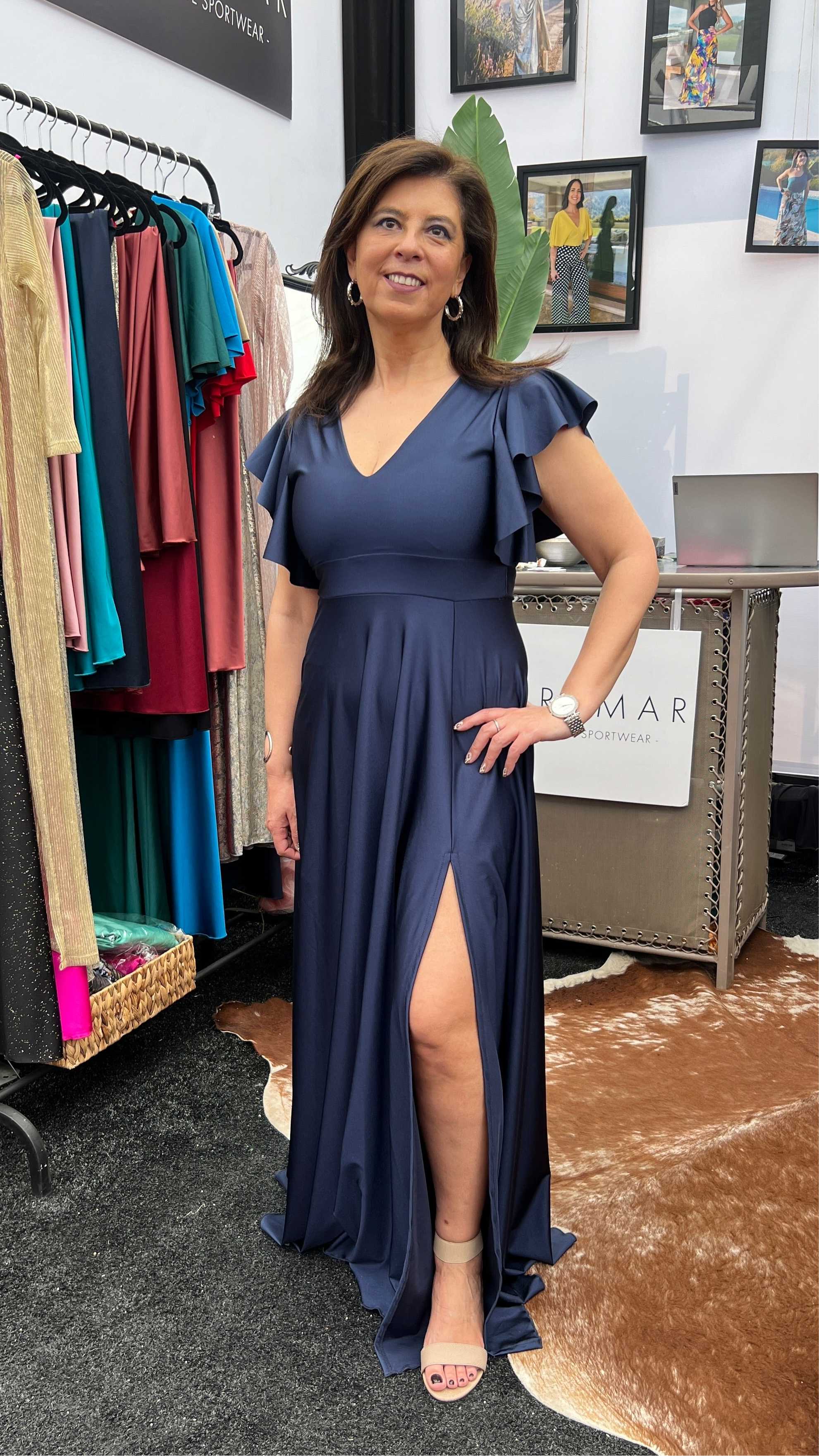 Vestido Lorenza Azul Marino| Vestido fiesta mujer azul marino|Amoramar.cl 1