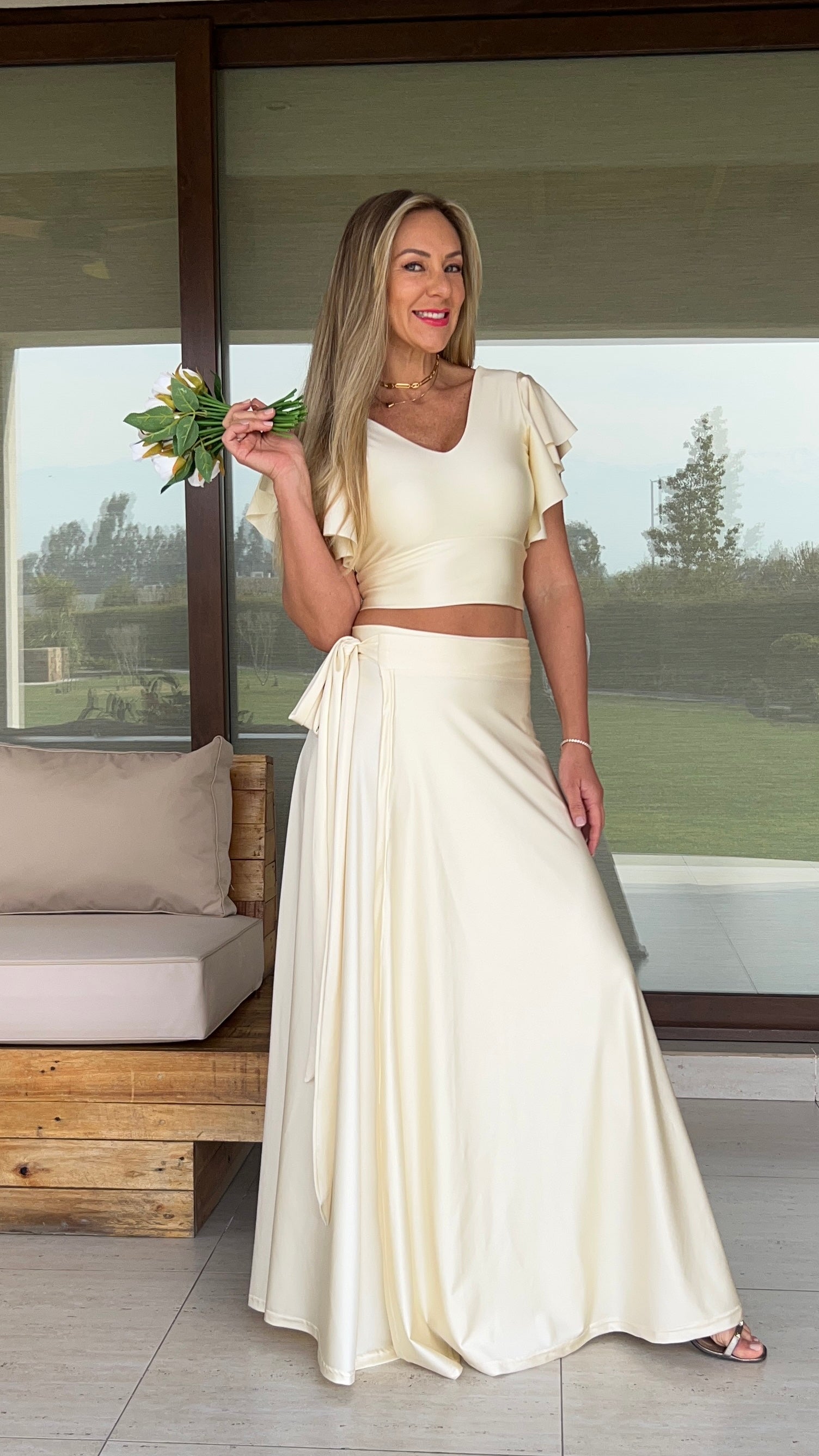 Crop Top Elisa Blanco Perlado