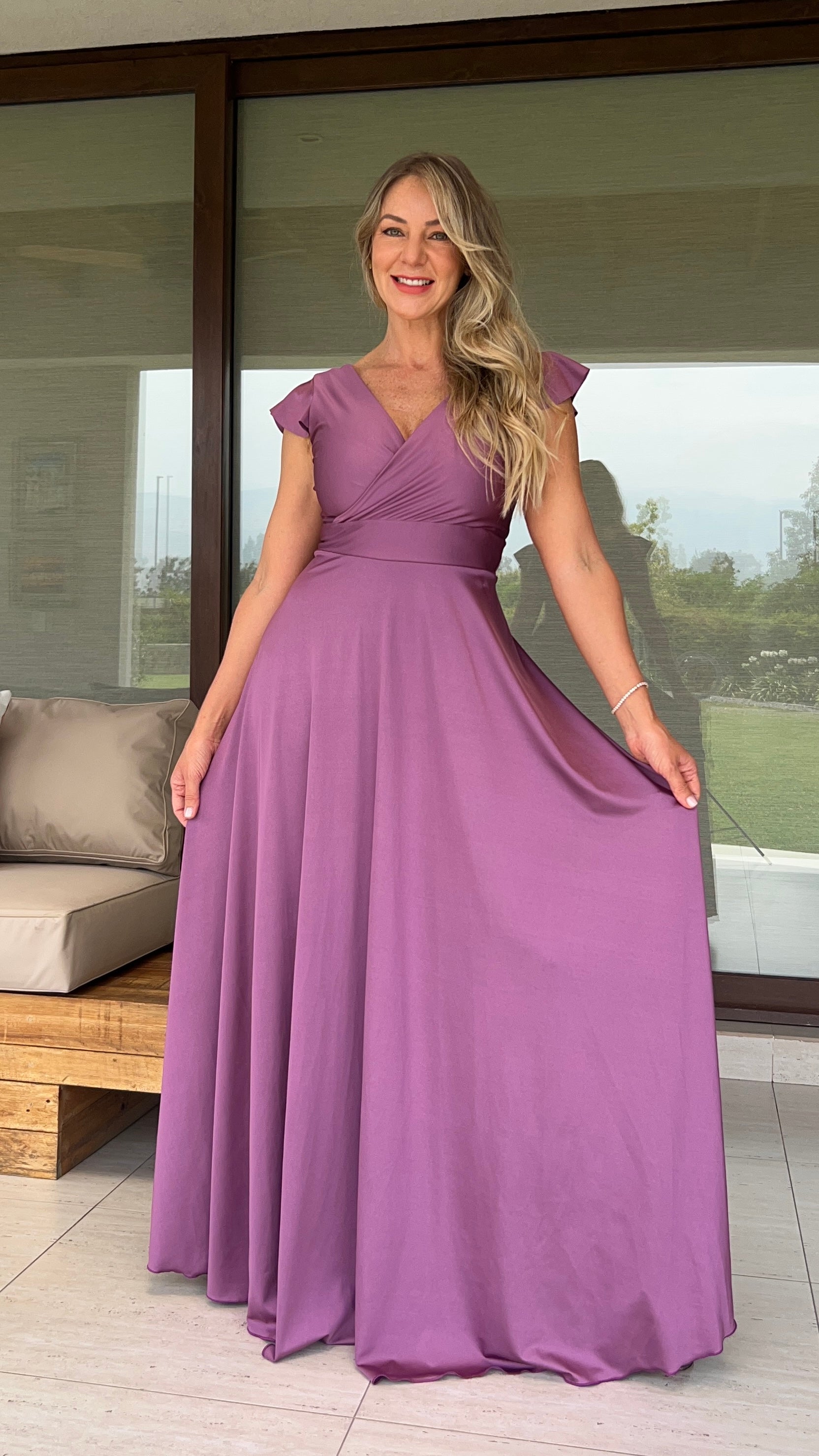 Vestido Isabella Dupont Malva | Vestido Fiesta Lila| Amoramar.cl 4