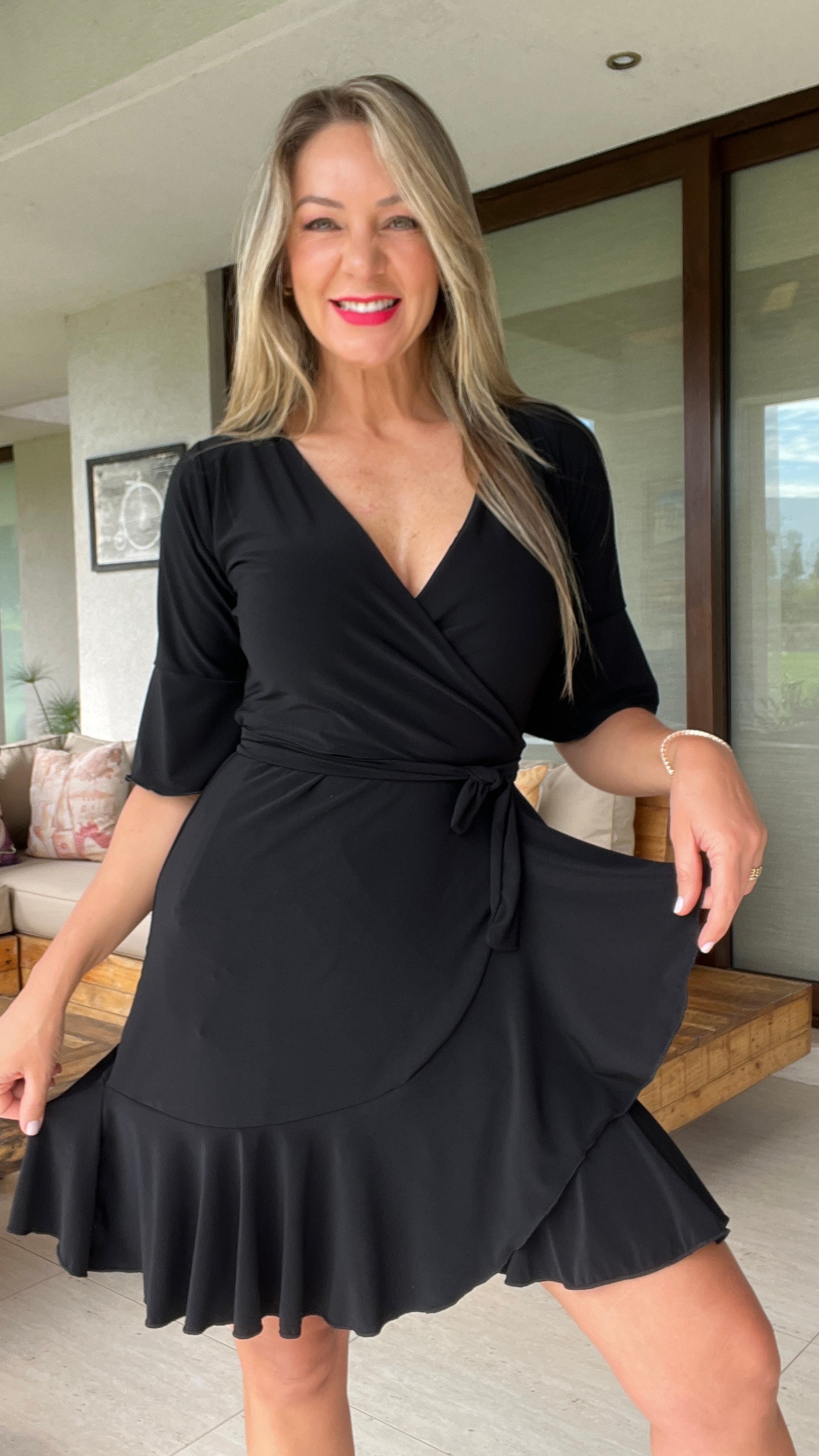 Vestido MILA Negro | Vestido Pareo | Vestido Corto Negro 3| Amoramar.cl