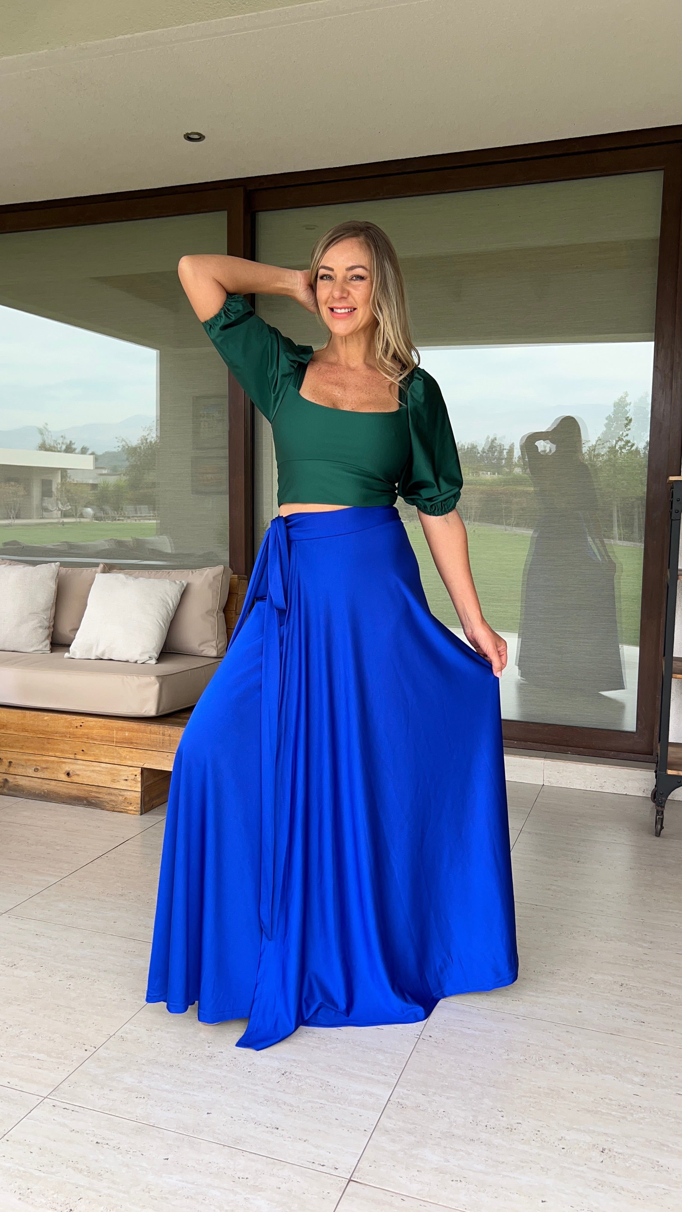Falda Dupont Azul Eléctrico