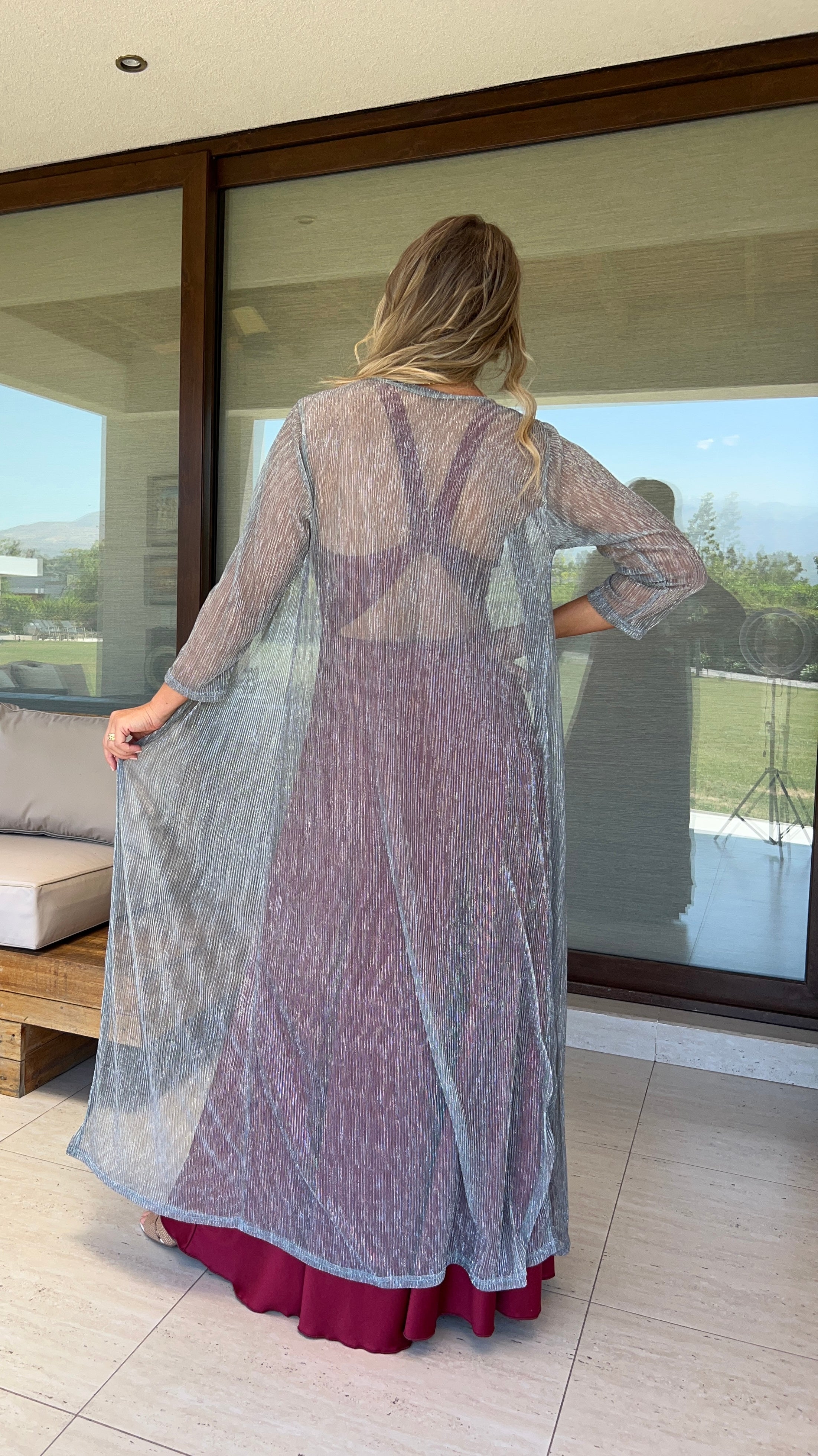 Tapado Gris Hilos Plata