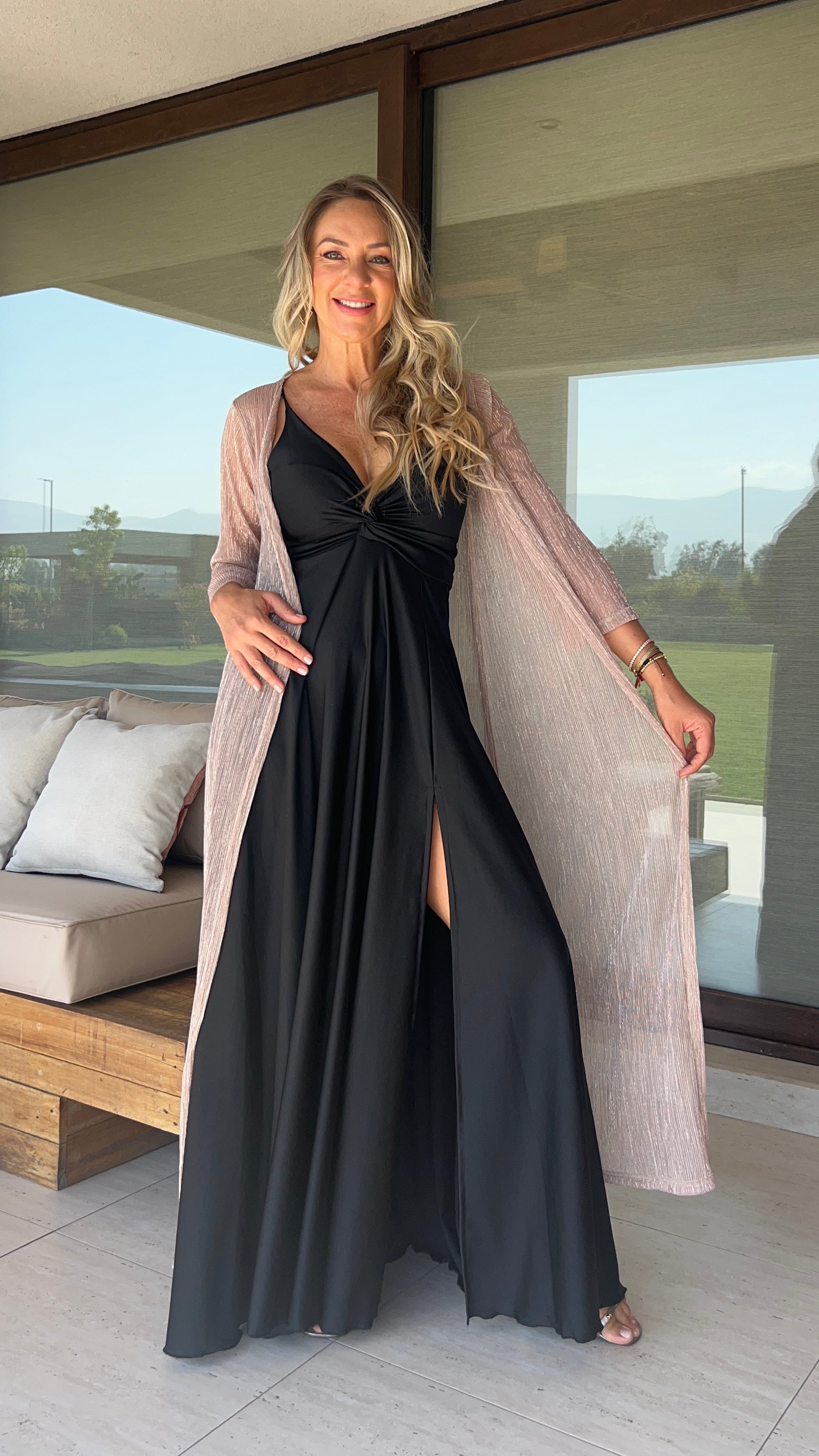 Tapado Plisado Palo Rosa | Kimono Palo Rosa | Tapado Fiesta| Amoramar.cl 6