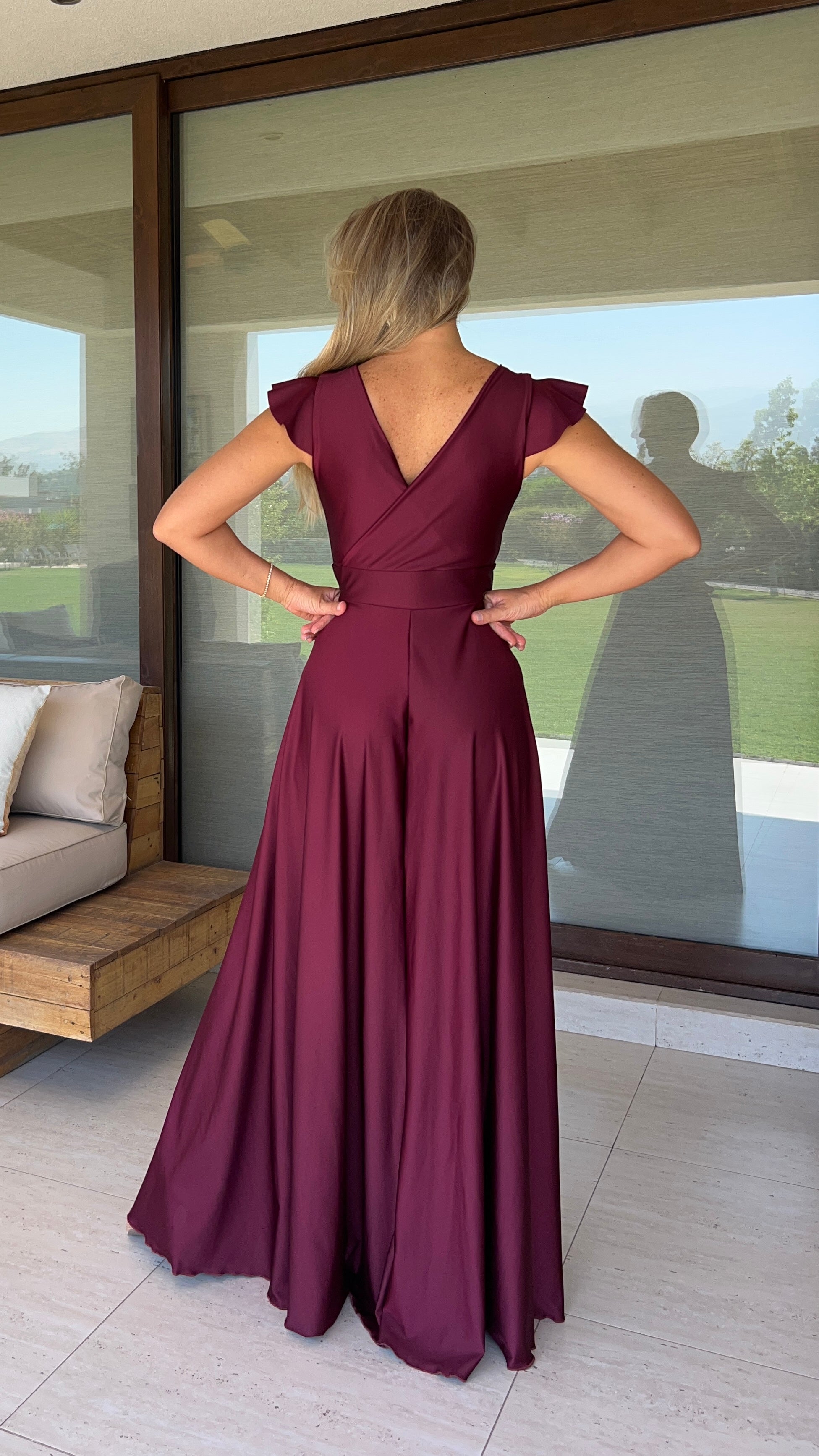 Vestido Isabella Dupont Burdeos| Vestido Fiesta | Vestido Largo Noche Burdeos| Amoramar.cl 2