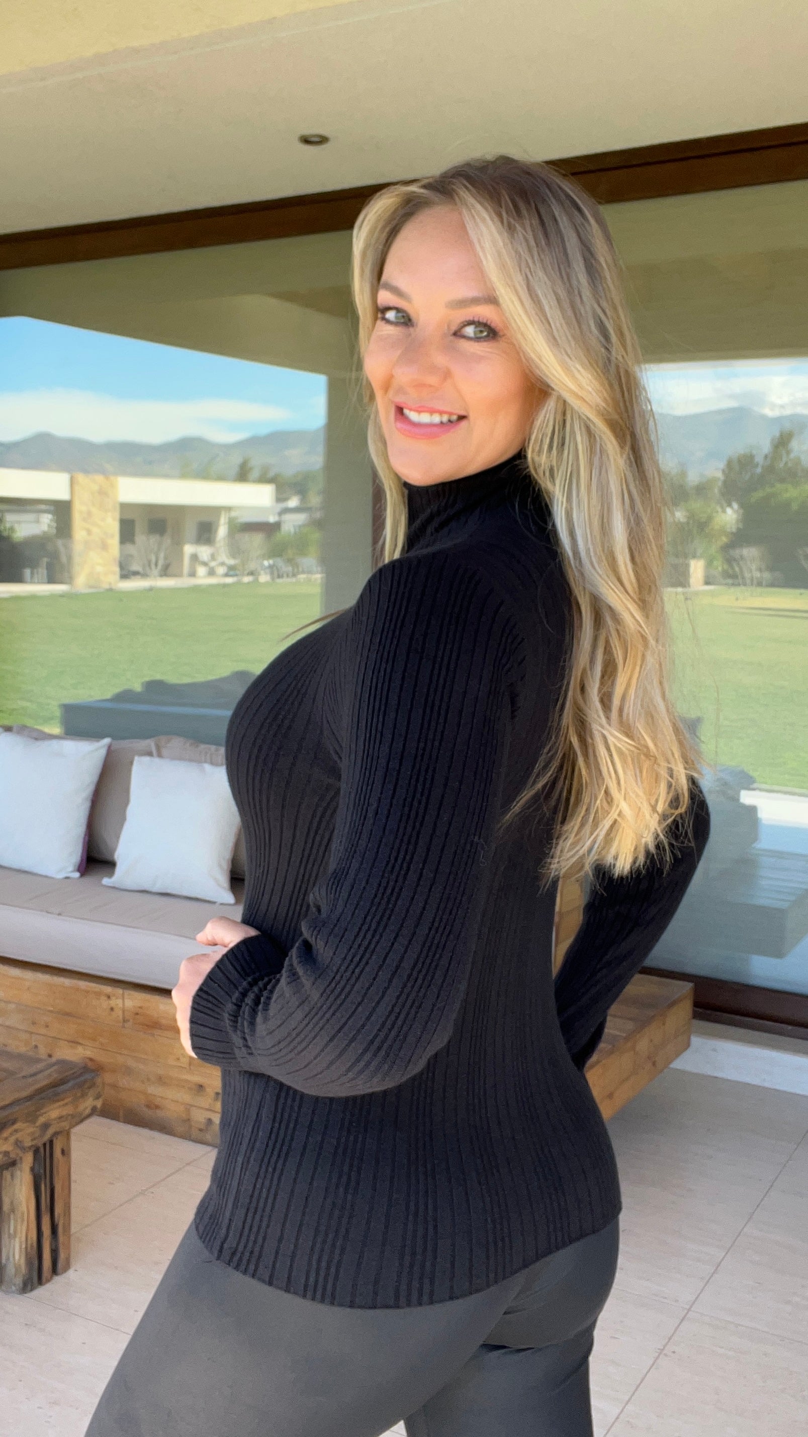 Polera Paola Negra|Polera Beatle Lanilla mujer negro|Amoramar.cl  2