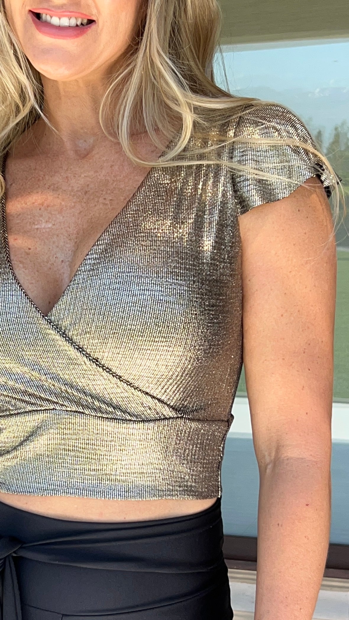 Crop Top Antonia Dorado Metalizado