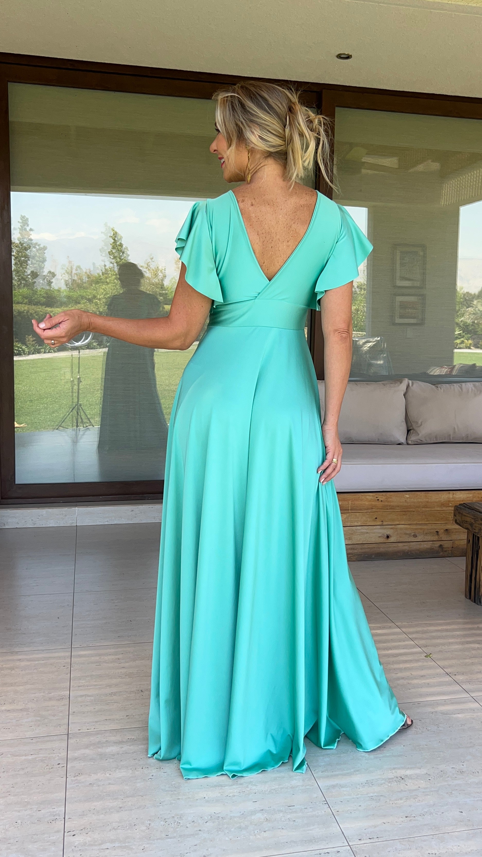 Vestido Lorenza Verde Agua