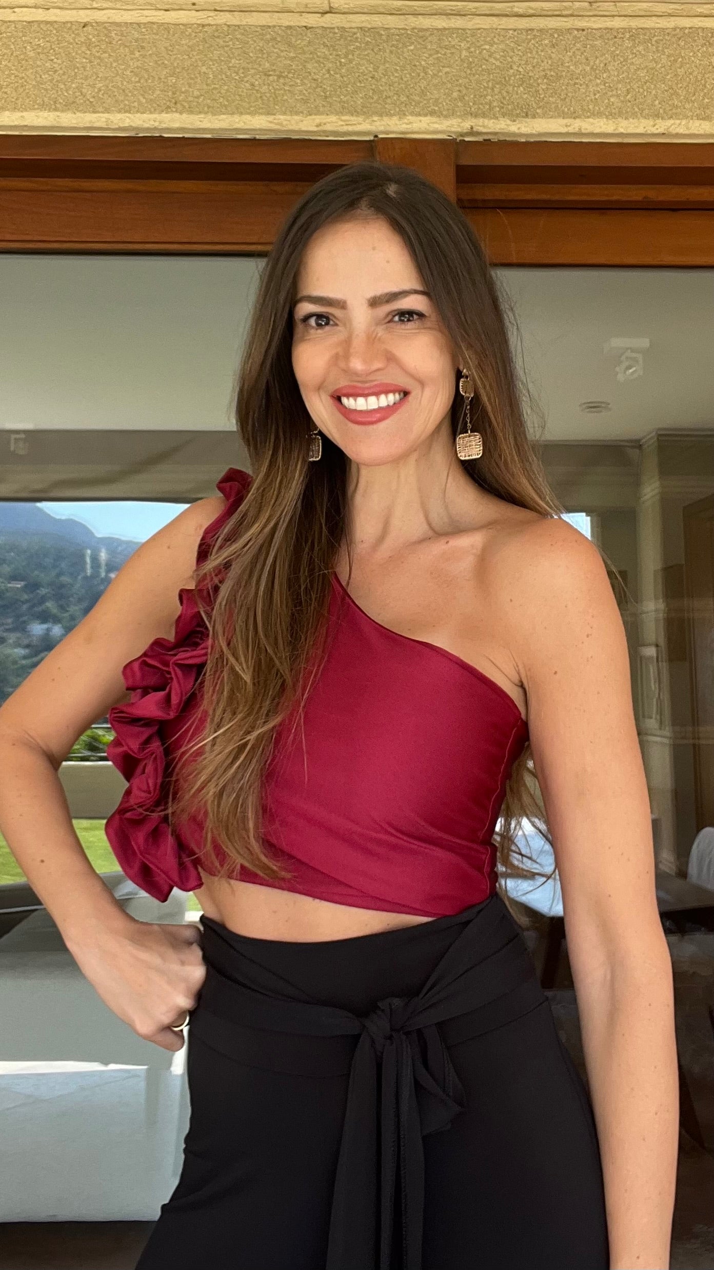 Crop Top Asimétrico Catherine Granate