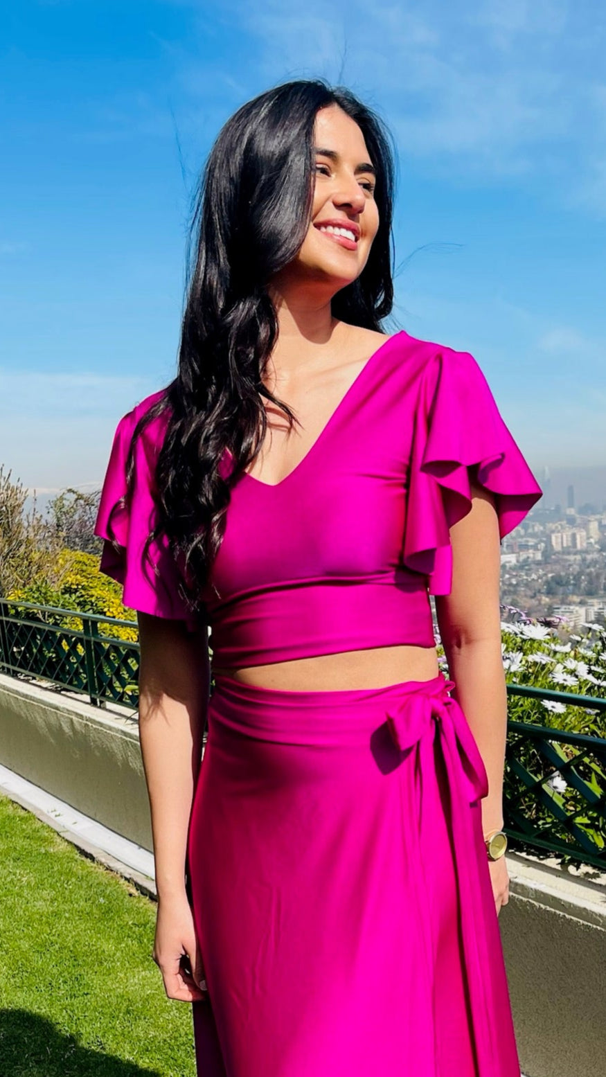 Top Corto manga vuelos Magenta SM y L