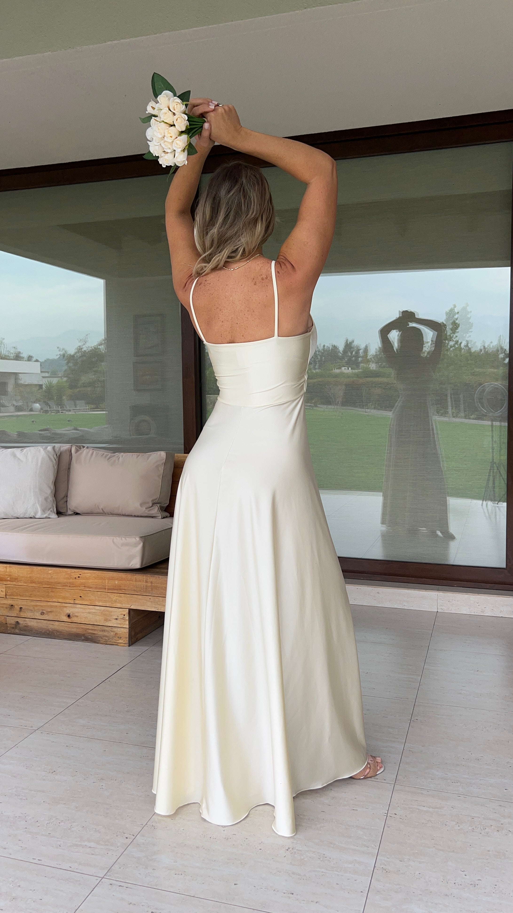 Vestido Amanda Dupont Blanco Perlado