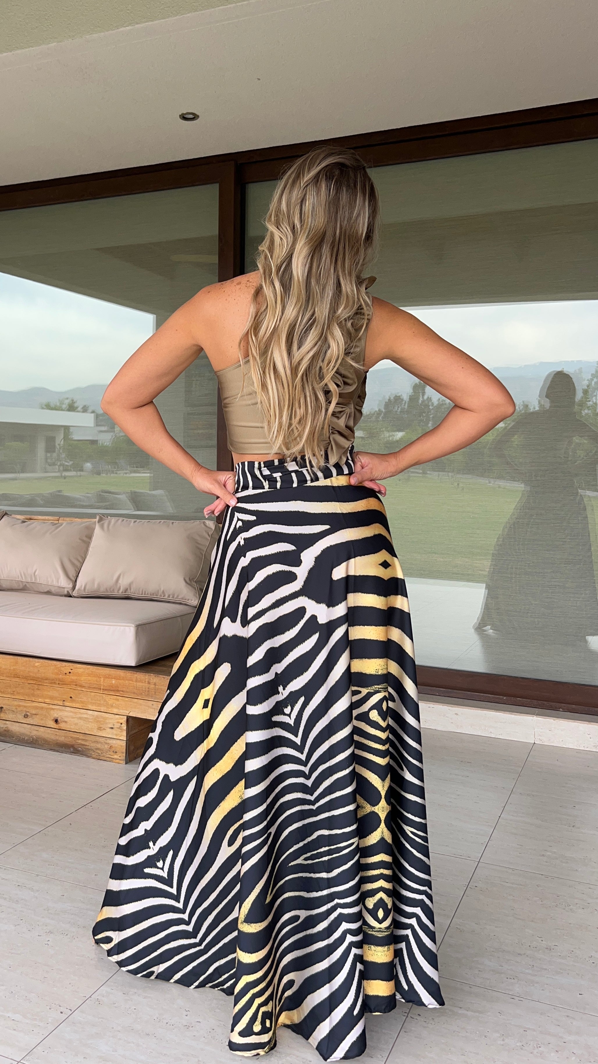 Falda Envolvente Seda África Amarilla