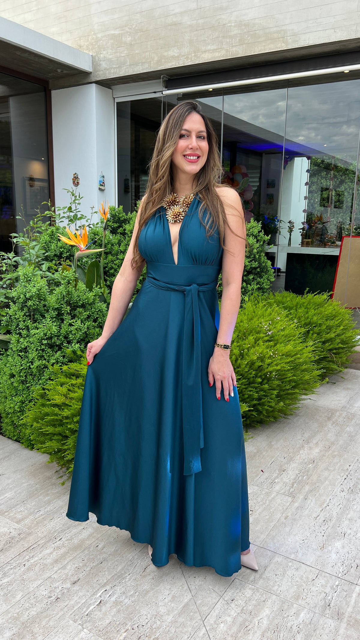 Vestido Elena Petróleo