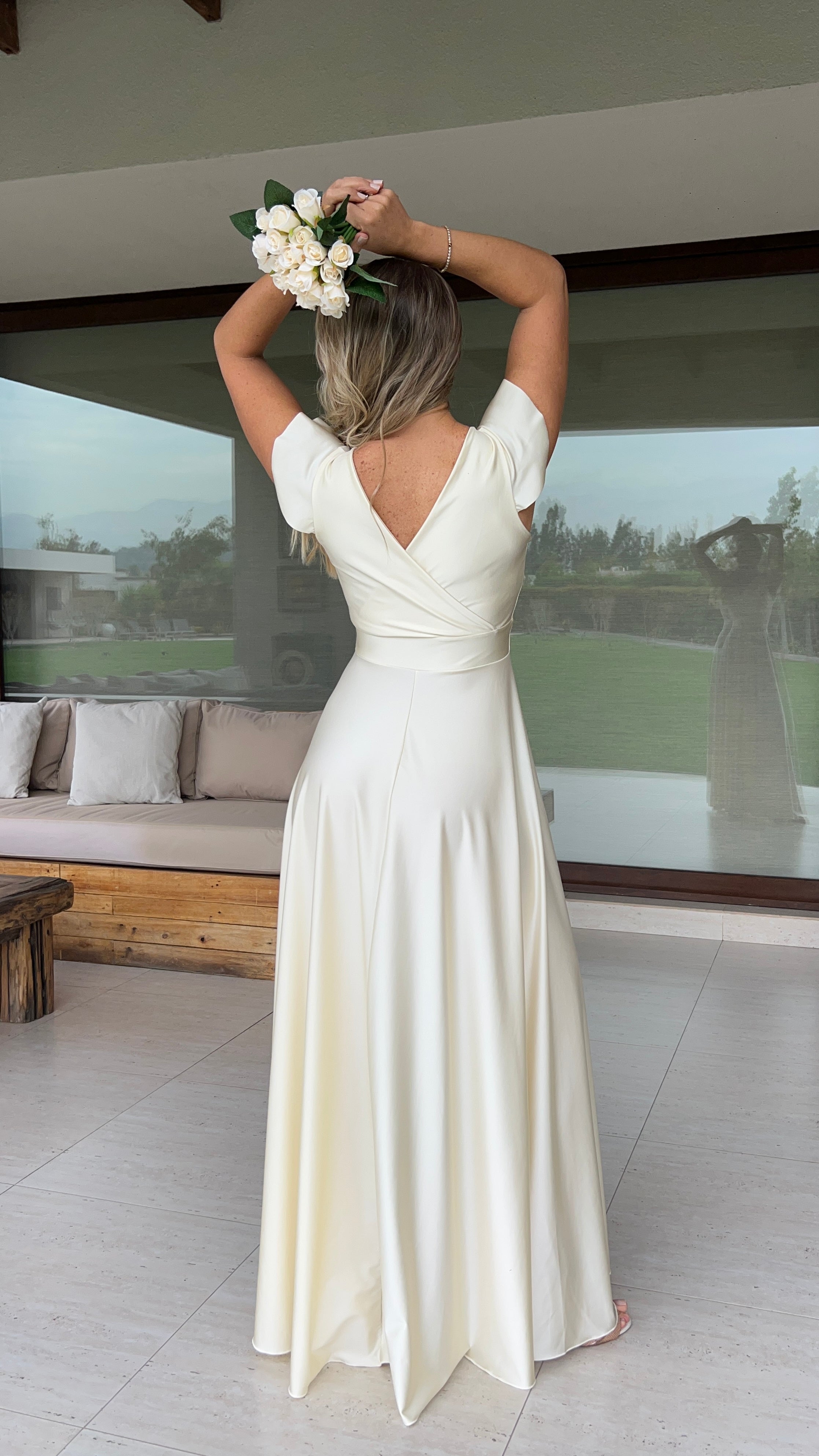 Vestido Isabella Dupont Blanco Perlado