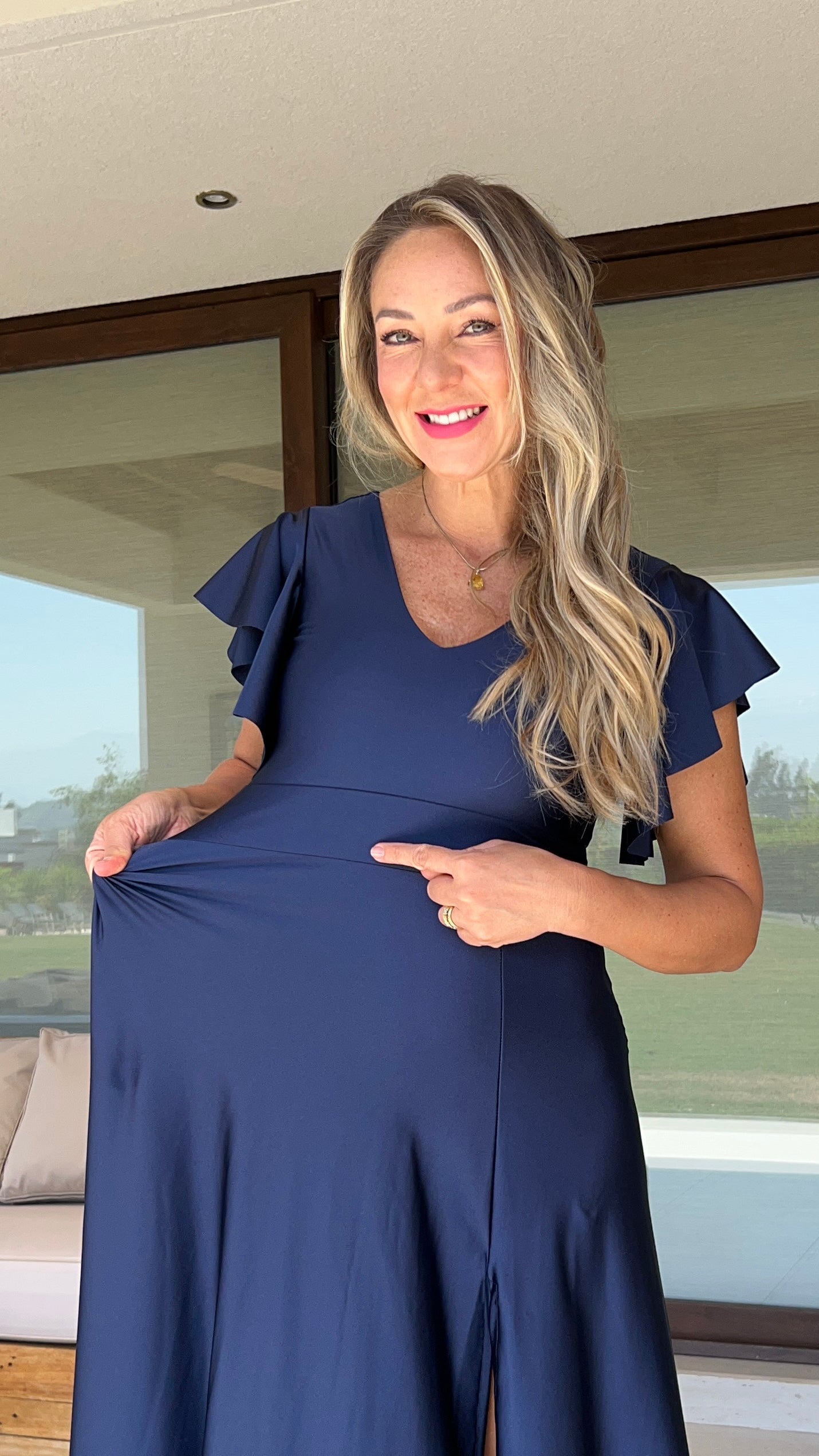 Vestido Lorenza Azul Marino| Vestido fiesta mujer azul marino|Amoramar.cl 3