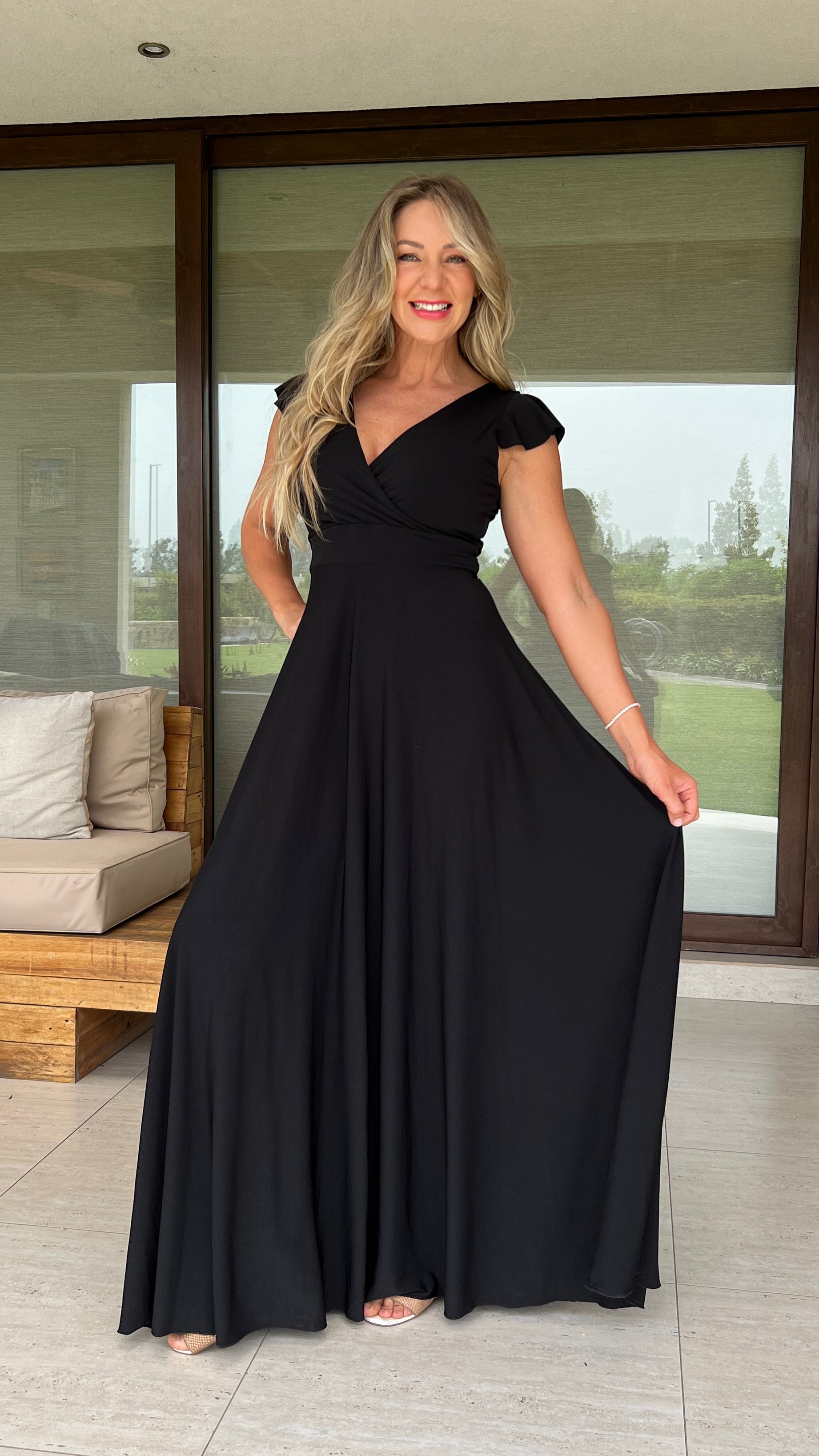 Vestido Isabella Negro | Vestido Largo Negro | Vestido Lycra Ity Negro | Amoramar.cl 3