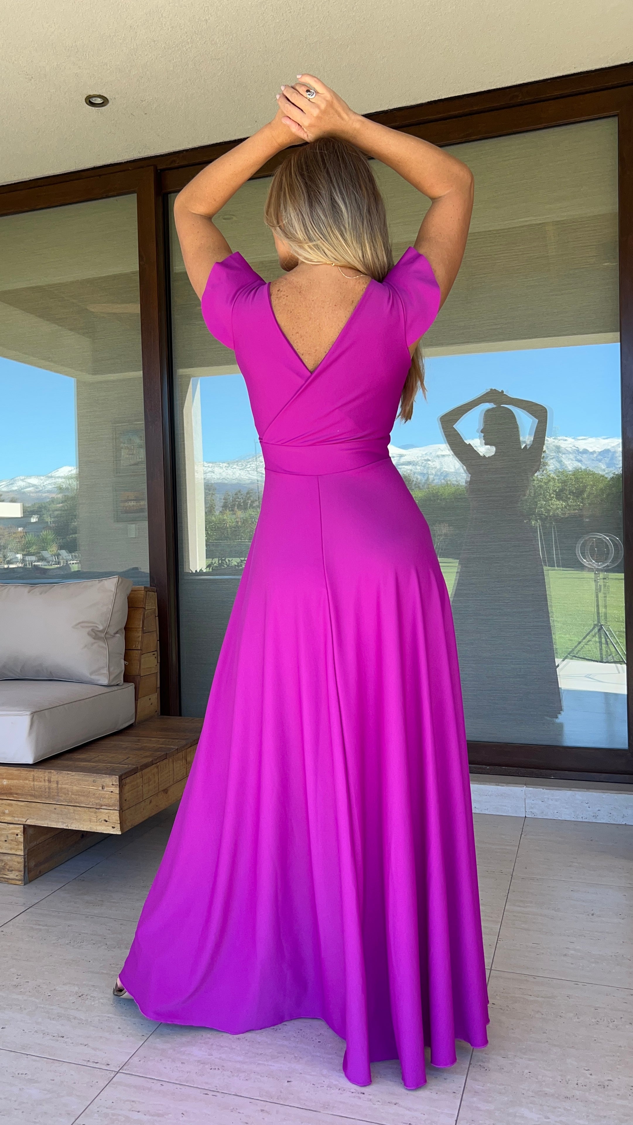 Vestido Isabella Magenta| vestido fiesta mujer magenta| Amoramar.cl 1