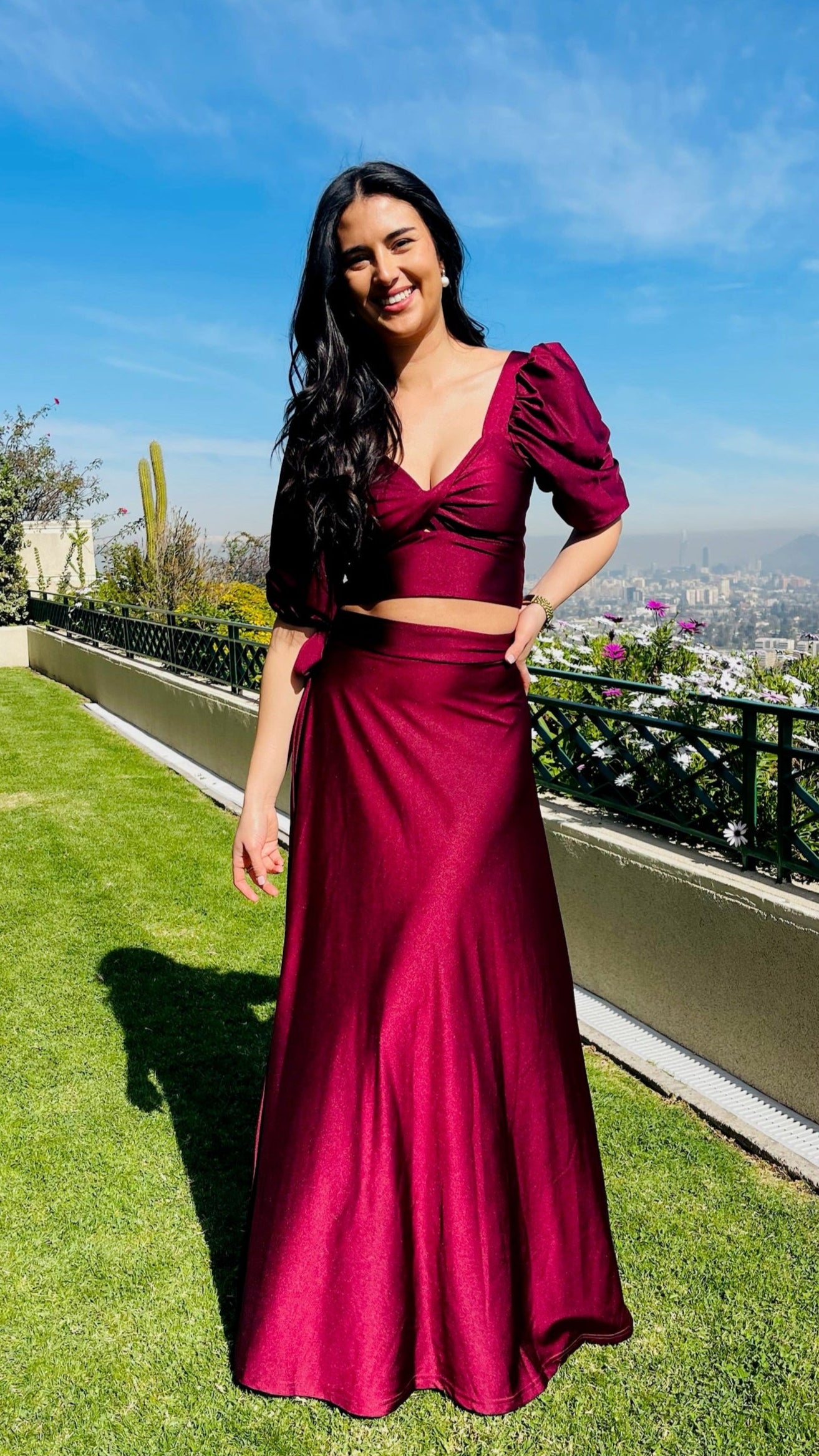 Falda Envolvente burdeos