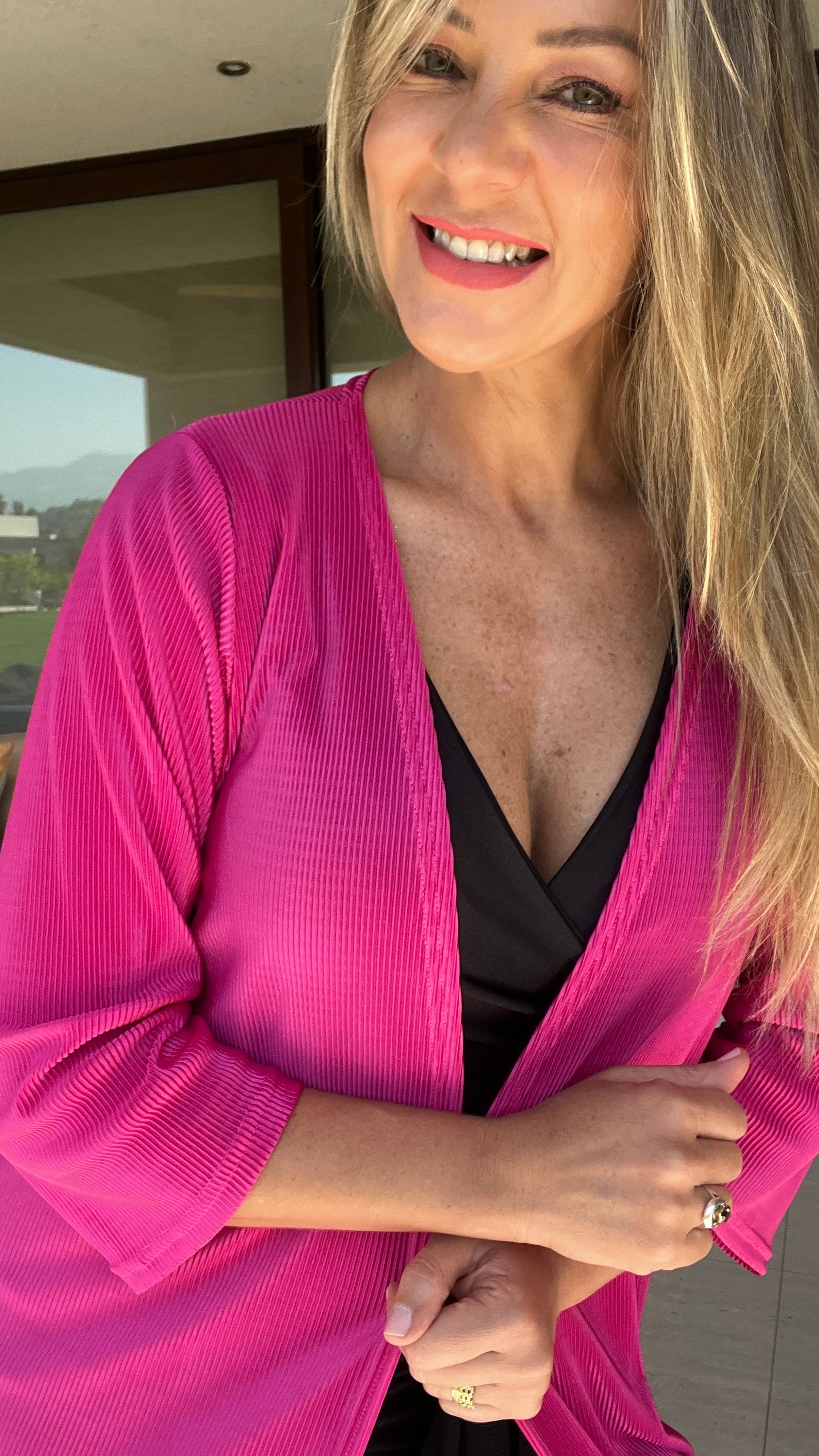 Tapado Plisado Fucsia
