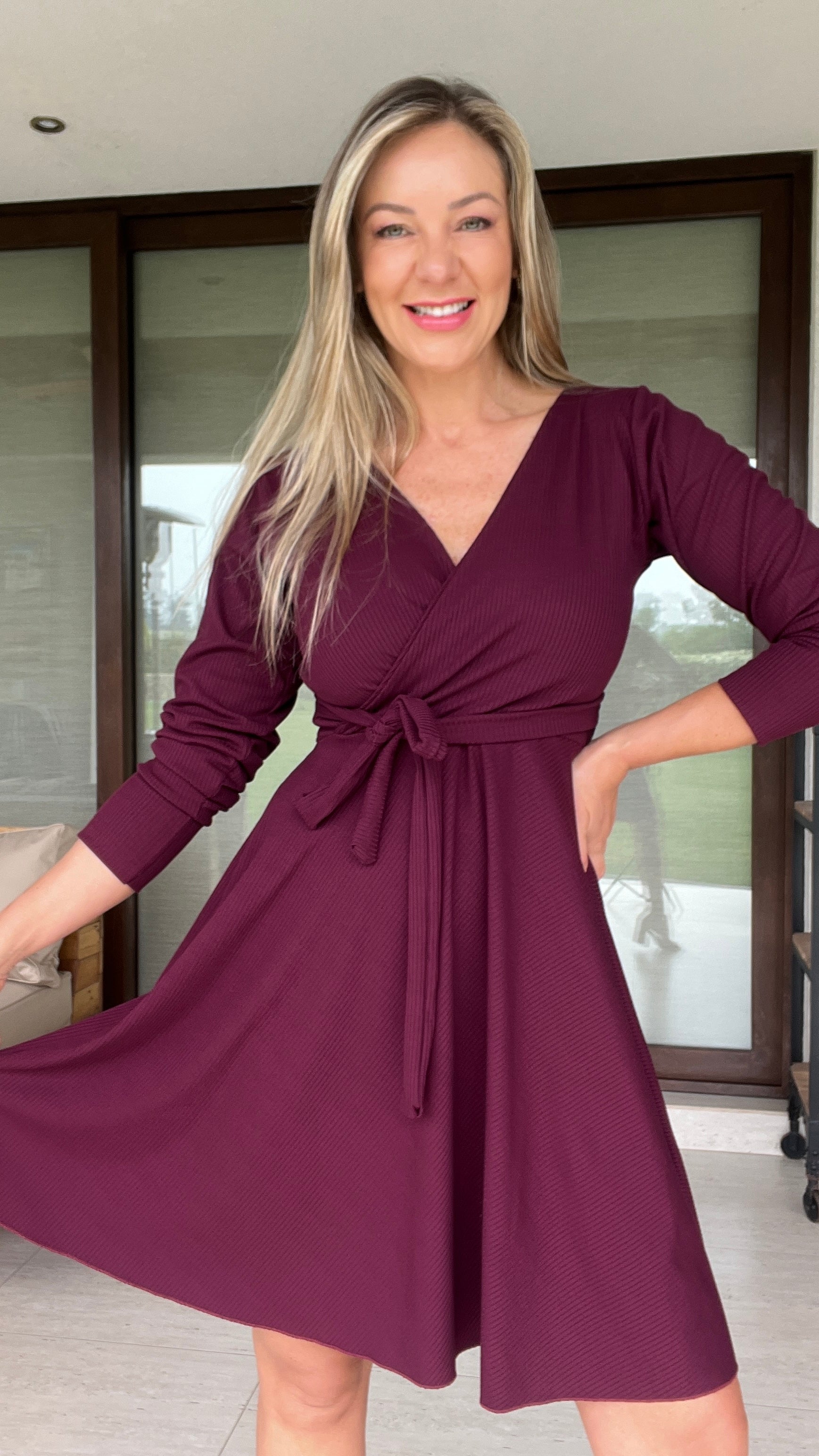 Vestido Alma Burdeos