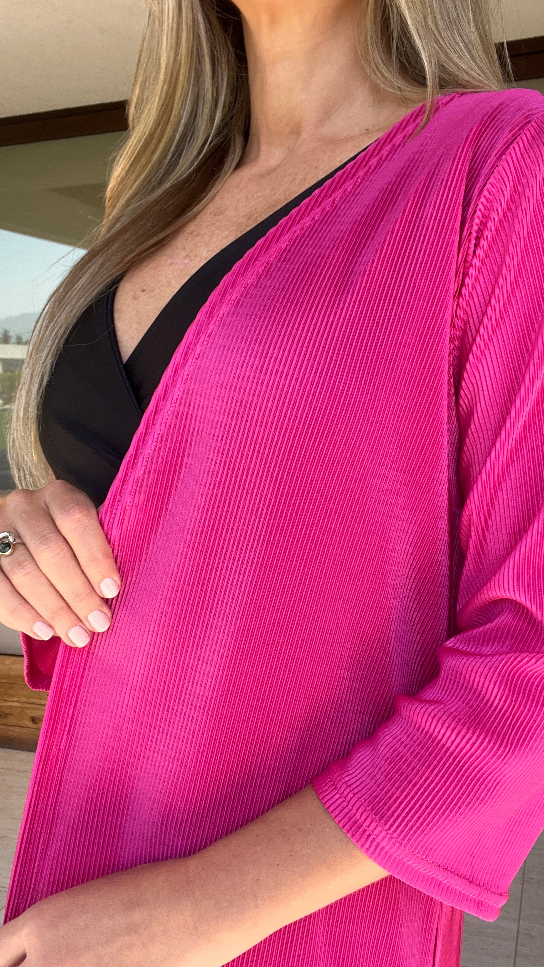 Tapado Plisado Fucsia | Kimono Fucsia | Amoramar.cl 3