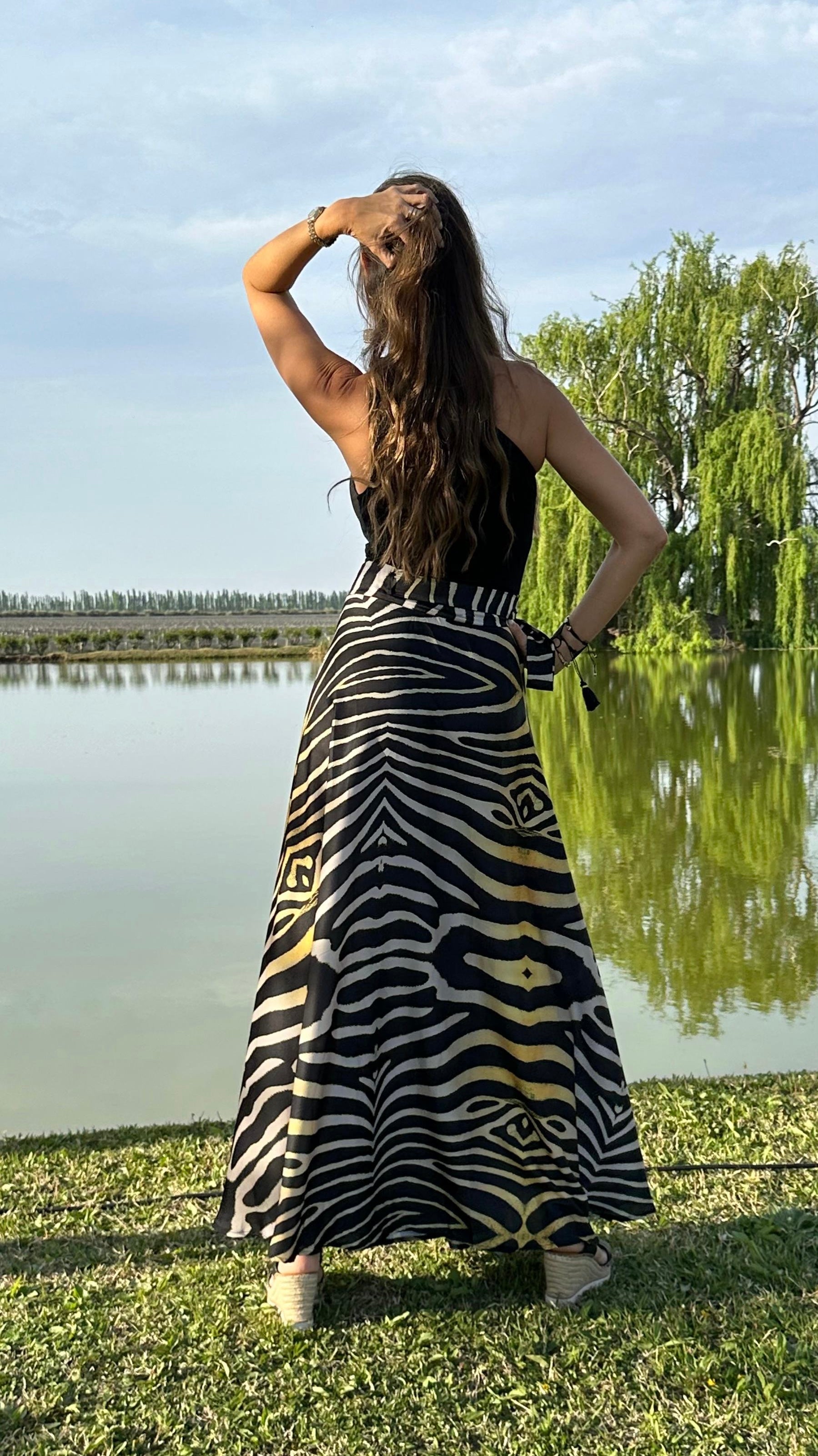 Falda Envolvente Seda África Amarilla